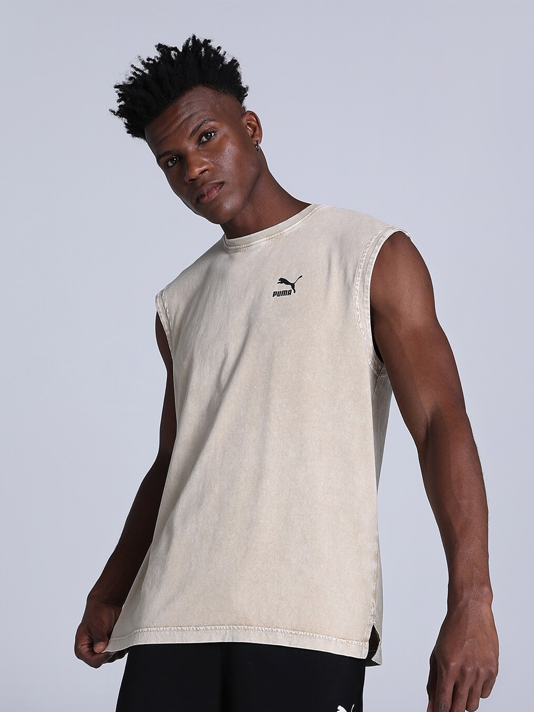 

Puma X 1DER Men Relaxed-Fit Tank T-Shirt, Cream