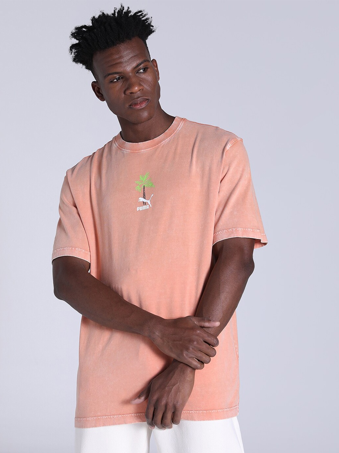 

Puma X 1DER Graphic-Printed Relaxed-Fit Cotton T-shirt, Peach