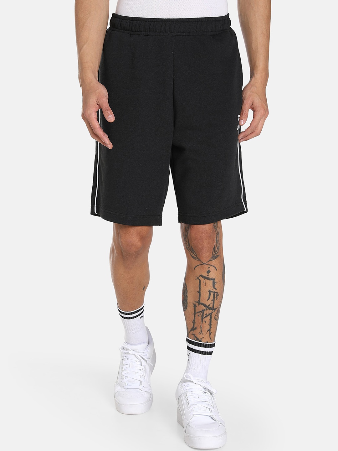 

Puma Men Style Sweat FT Brand Logo Printed Cotton Shorts, Black