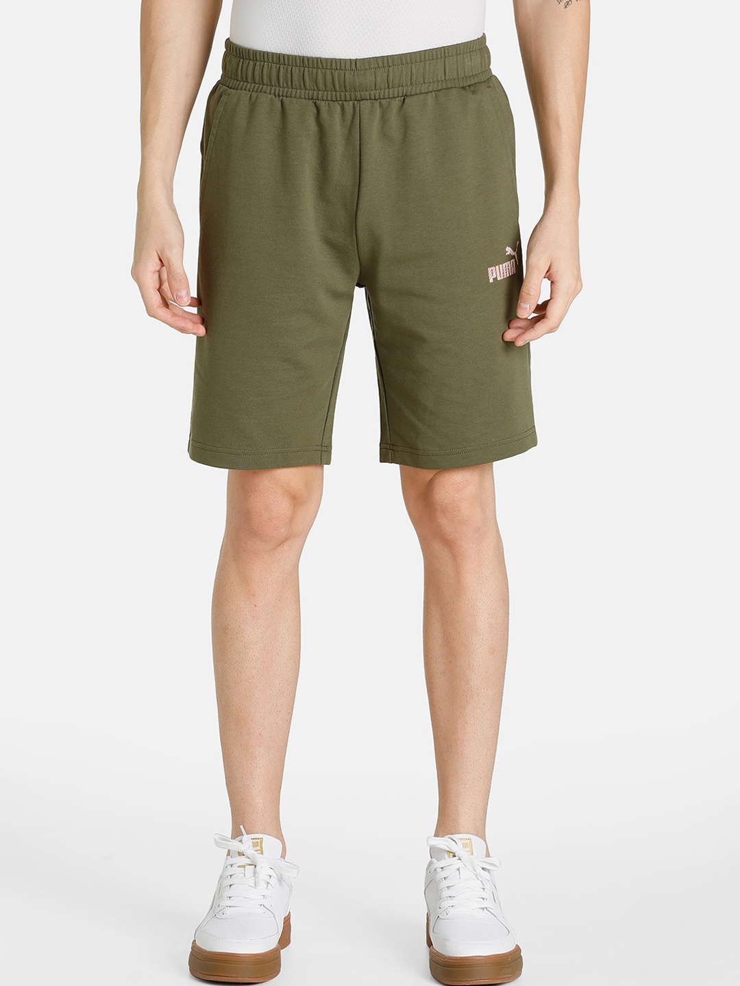

Puma Men Criss-Cross Graphic Slim-Fit Shorts, Olive