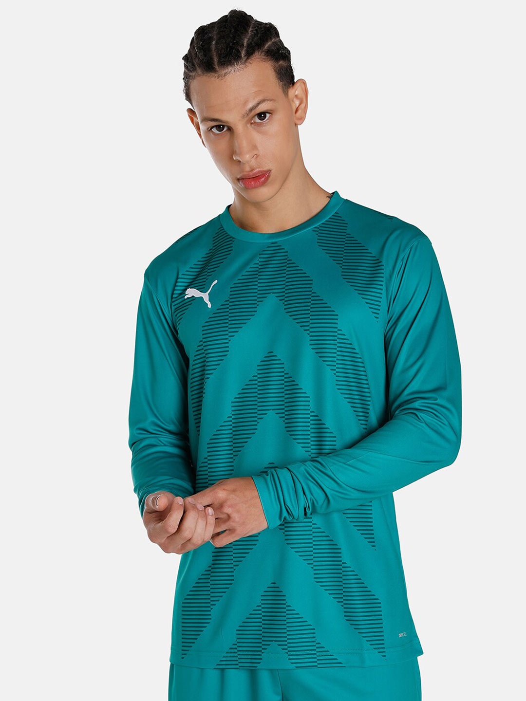 

Puma MUMCFC GK Jersey I Printed Knitted Football T-Shirt, Green