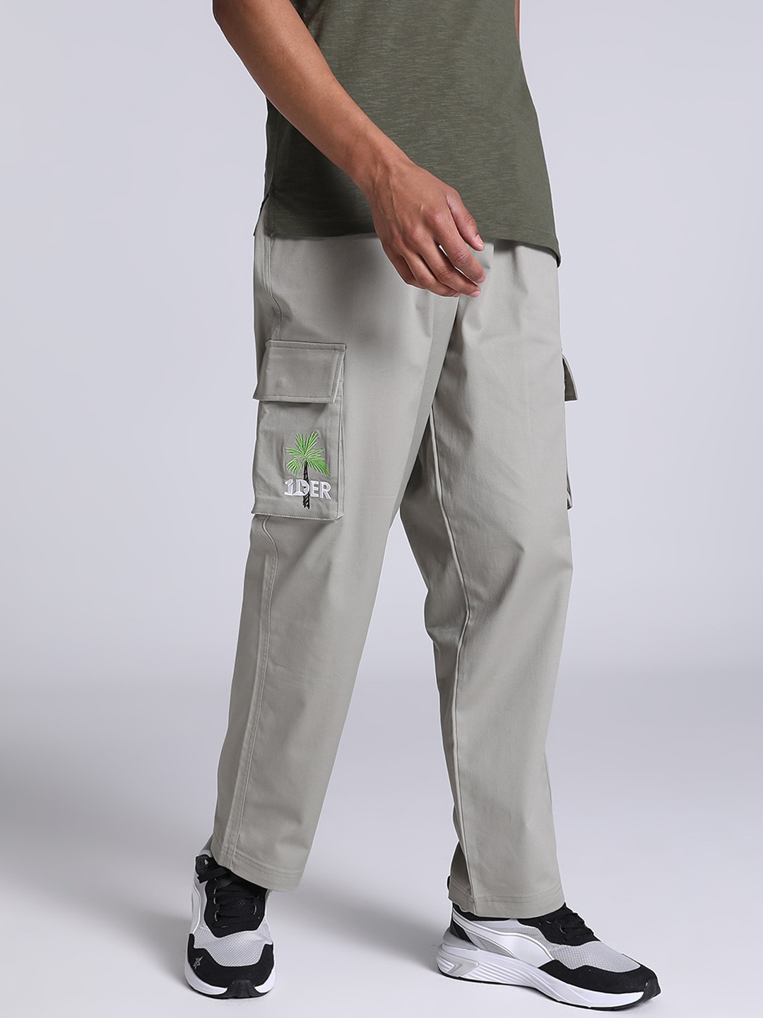 

PUMA X 1DER Men Relaxed-Fit Cotton Track Pants, Beige