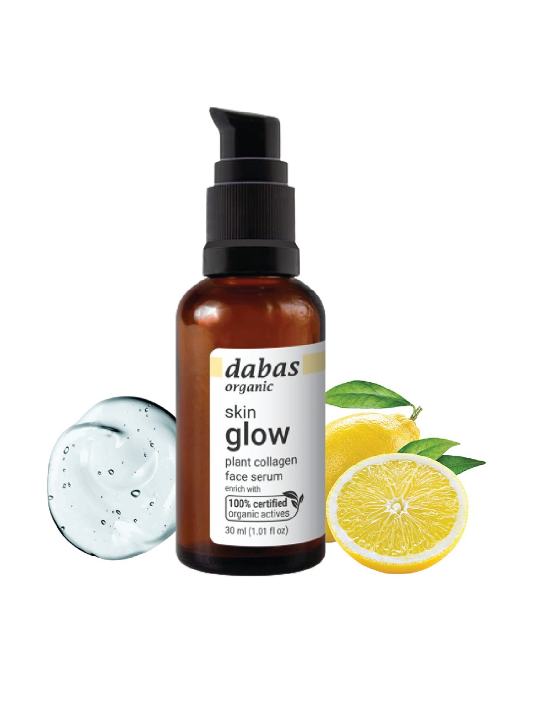

Dabas Organic Skin Glow Plant Collagen Face Serum with Organic Active - 30 ml, White