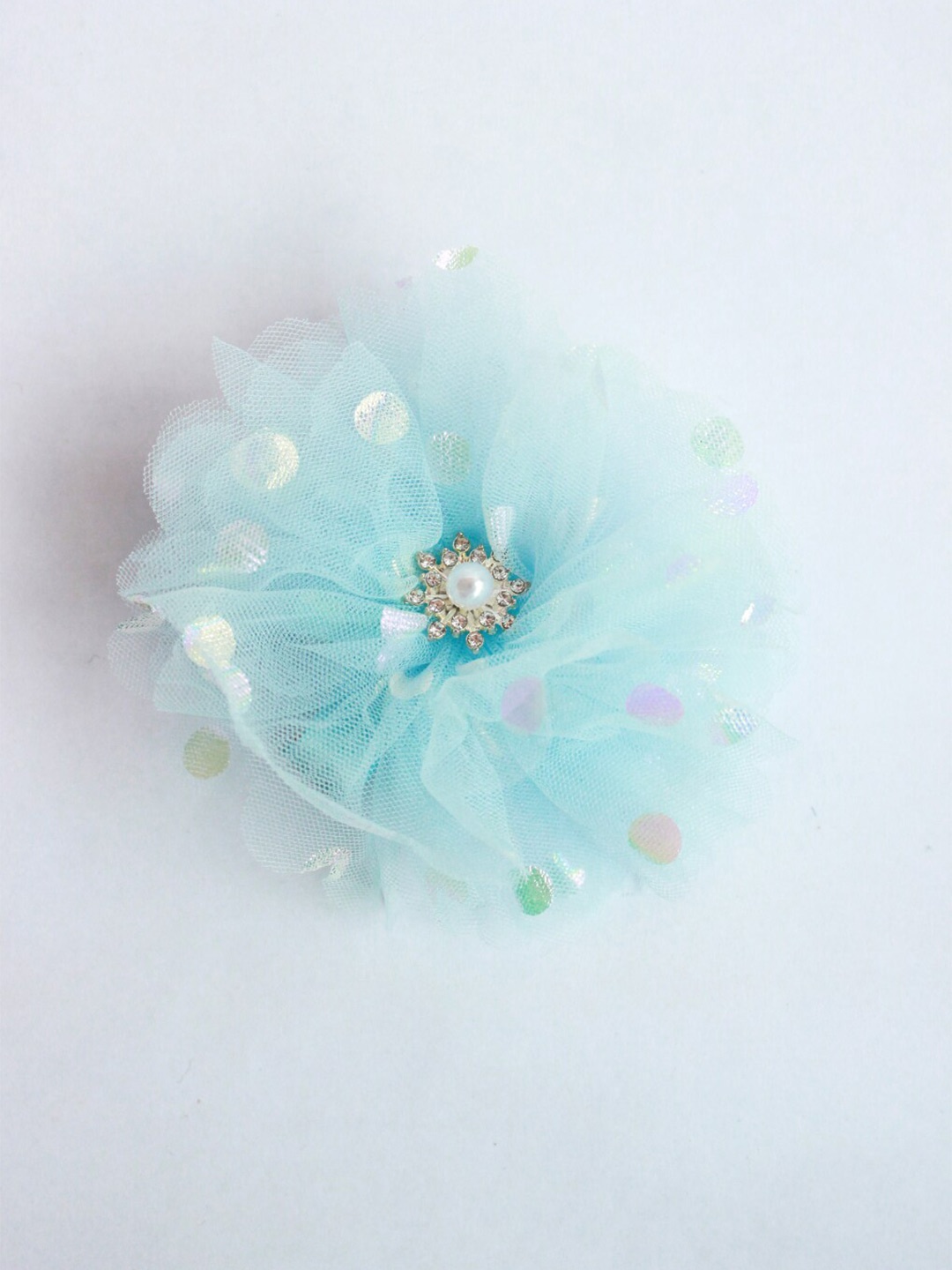 

Choko Girls Sheer Tutu Net Flower Hair Clip, Blue