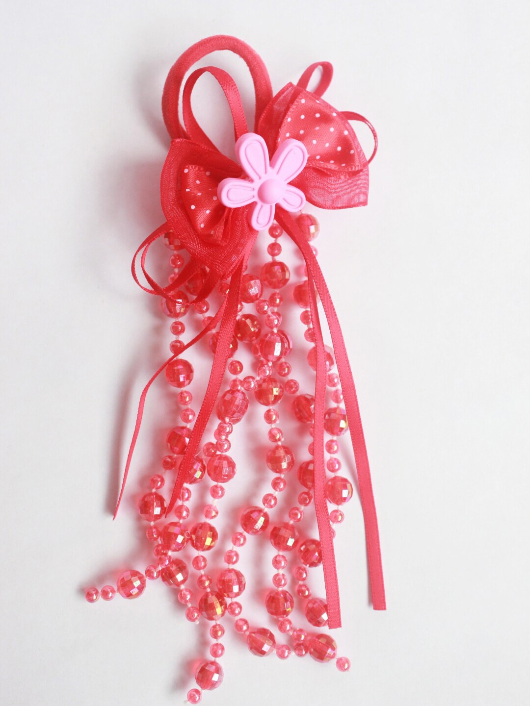 

Choko Girls Lace Ponytail Holders, Red