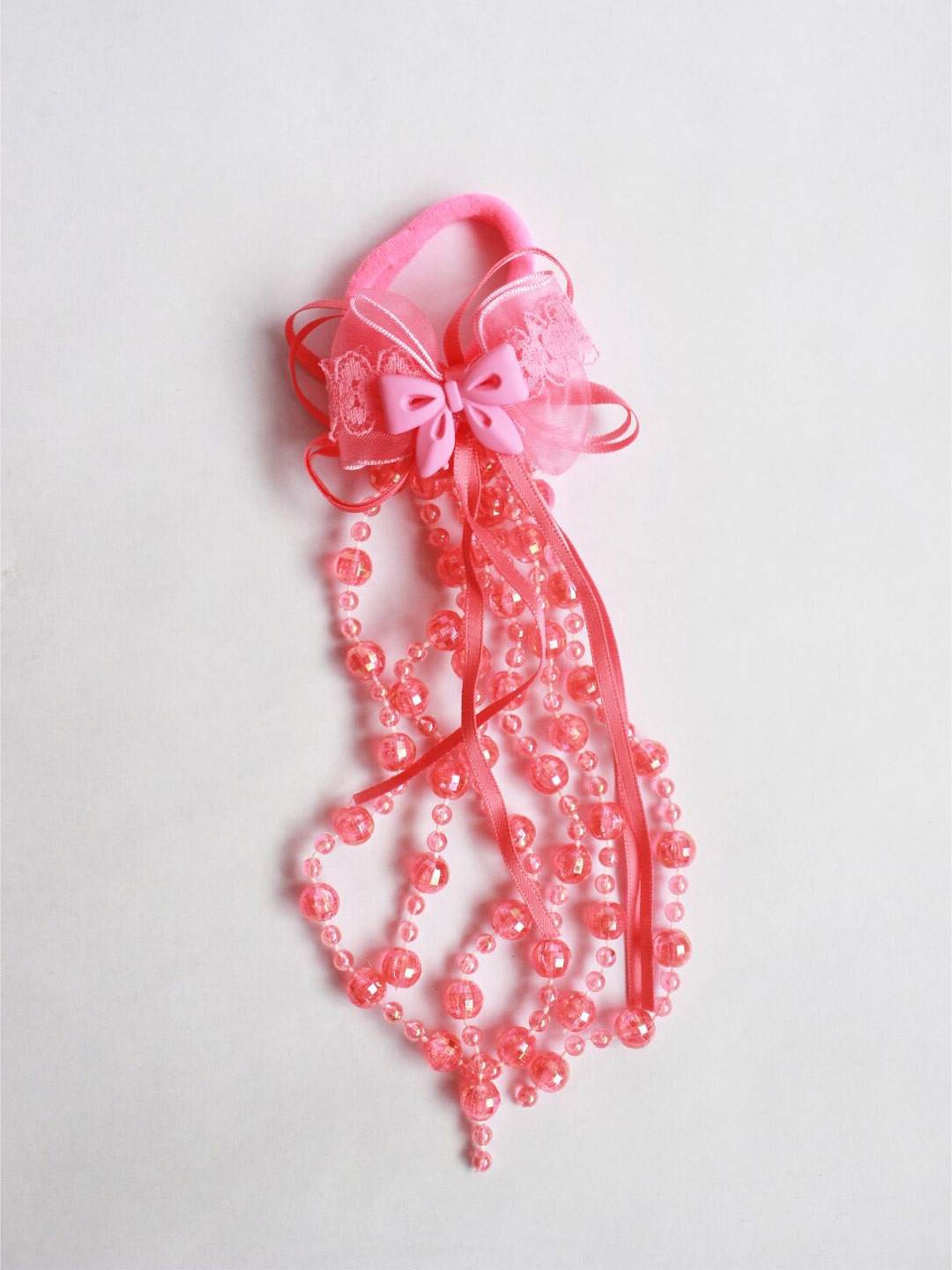 

Choko Girls Lace Ponytail Holders, Red