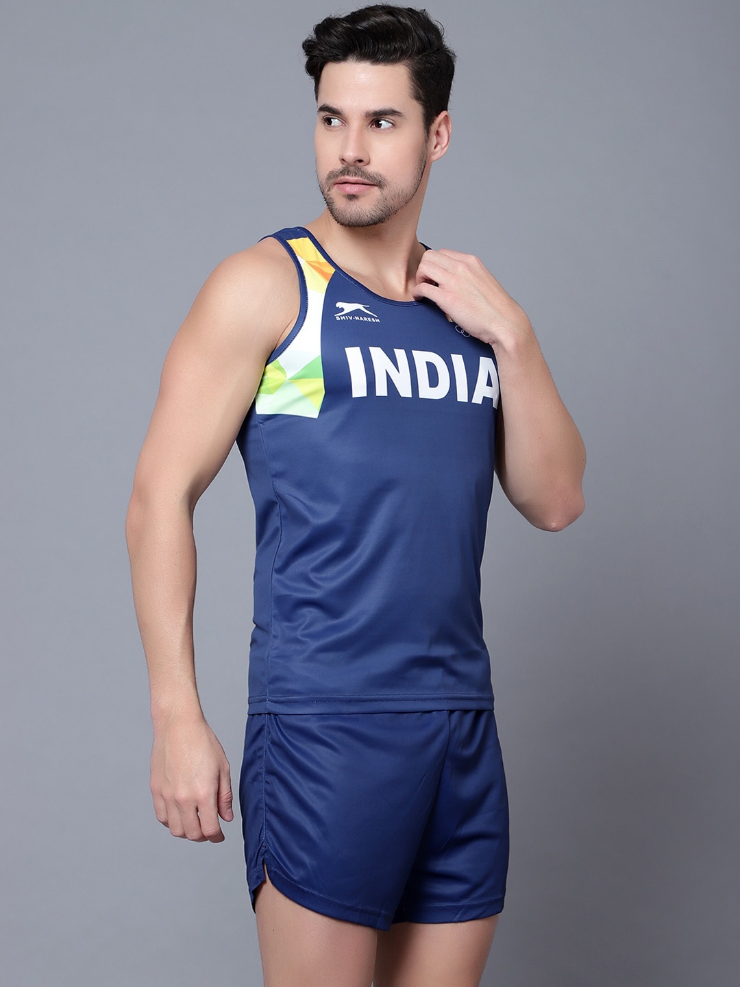 

Shiv Naresh Men Printed Innerwear Vest, Blue