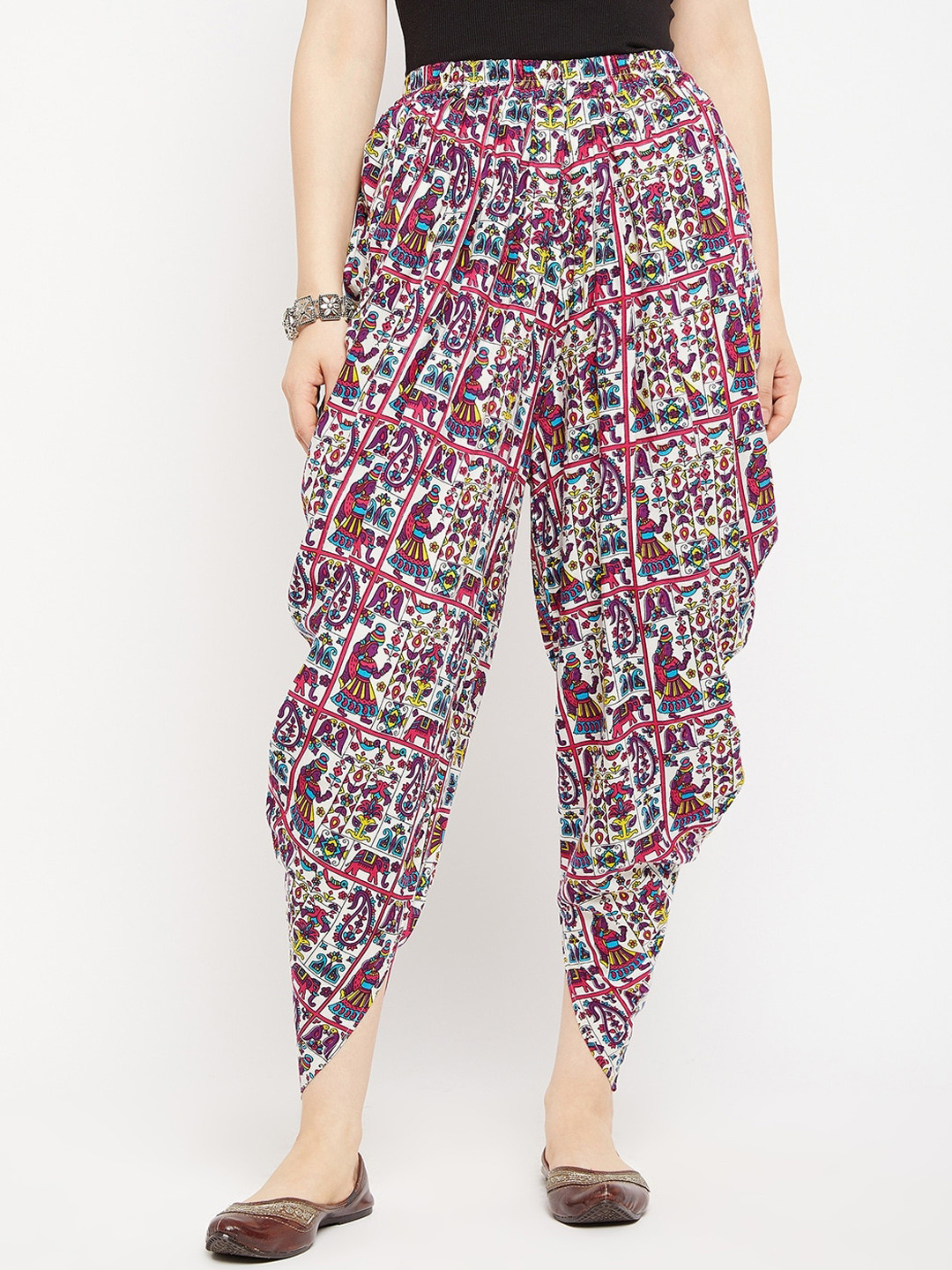 

TULIP 21 Banjara Printed Cowl Dhoti Pants, Red