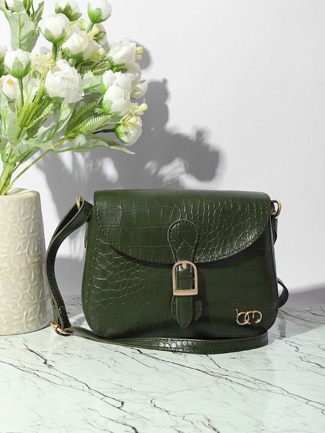 

Bagsy Malone Textured Structured Sling Bag, Olive