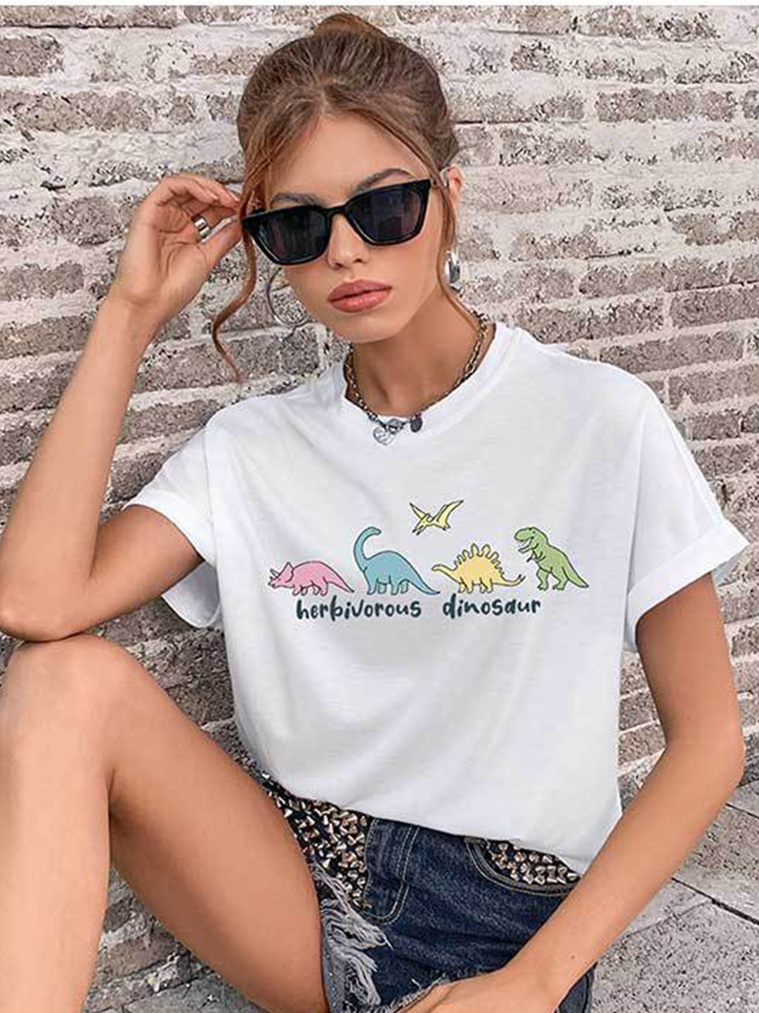 

StyleCast Graphic Printed Extended Sleeves Top, White