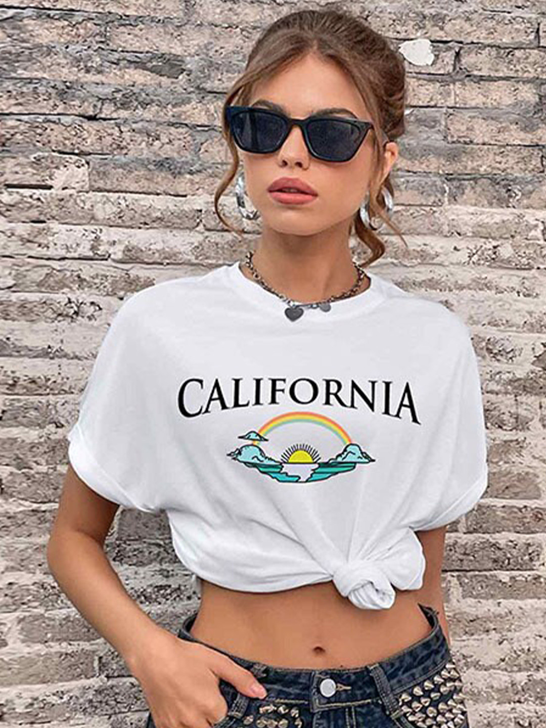 

StyleCast Typography Printed Top, White