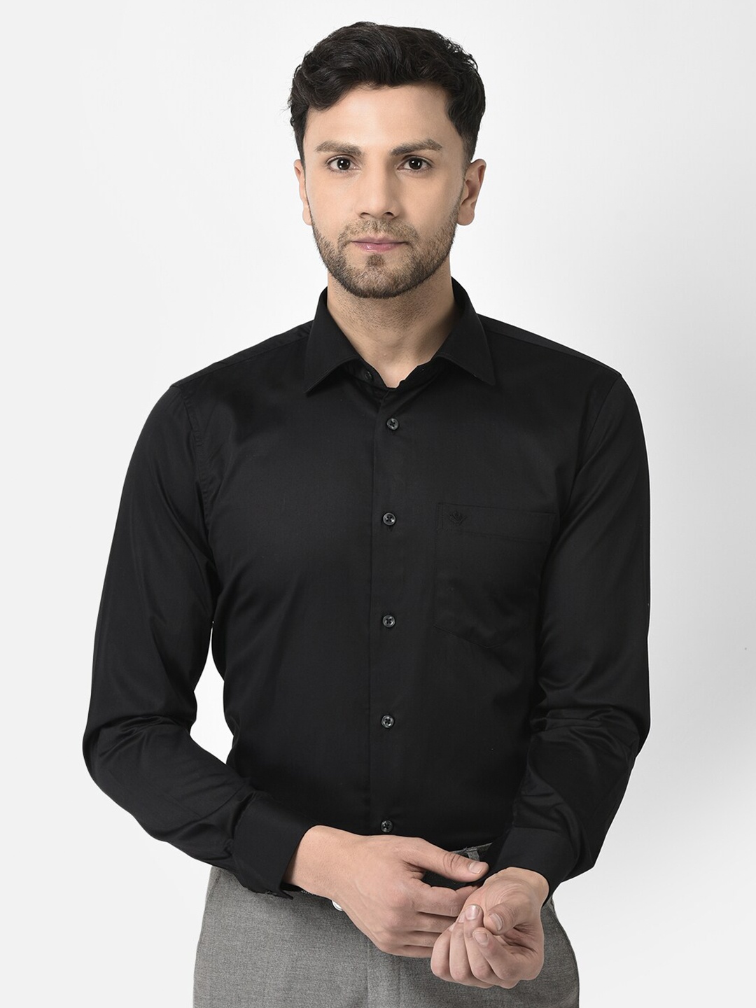 

COBB Slim Fit Opaque Formal Shirt, Black