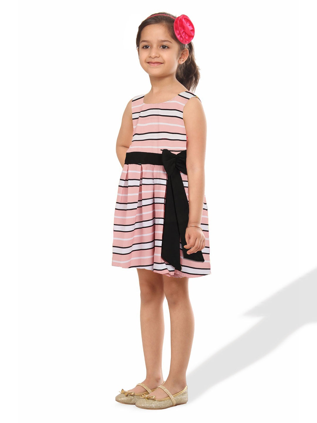 

Kids On Board Striped Fit & Flare Dress, Pink