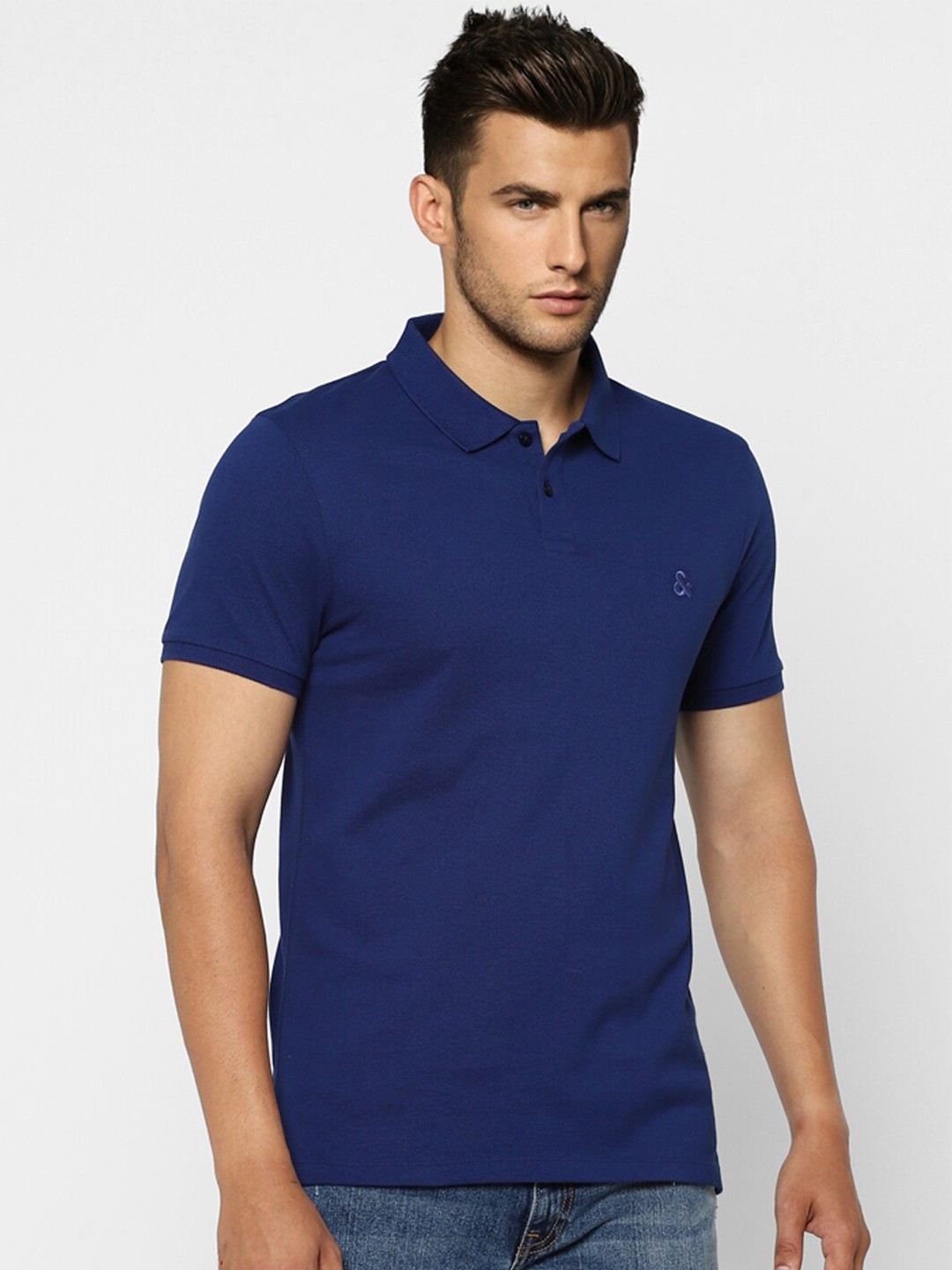 

Jack & Jones Polo Collar Cotton Slim Fit T-shirt, Blue