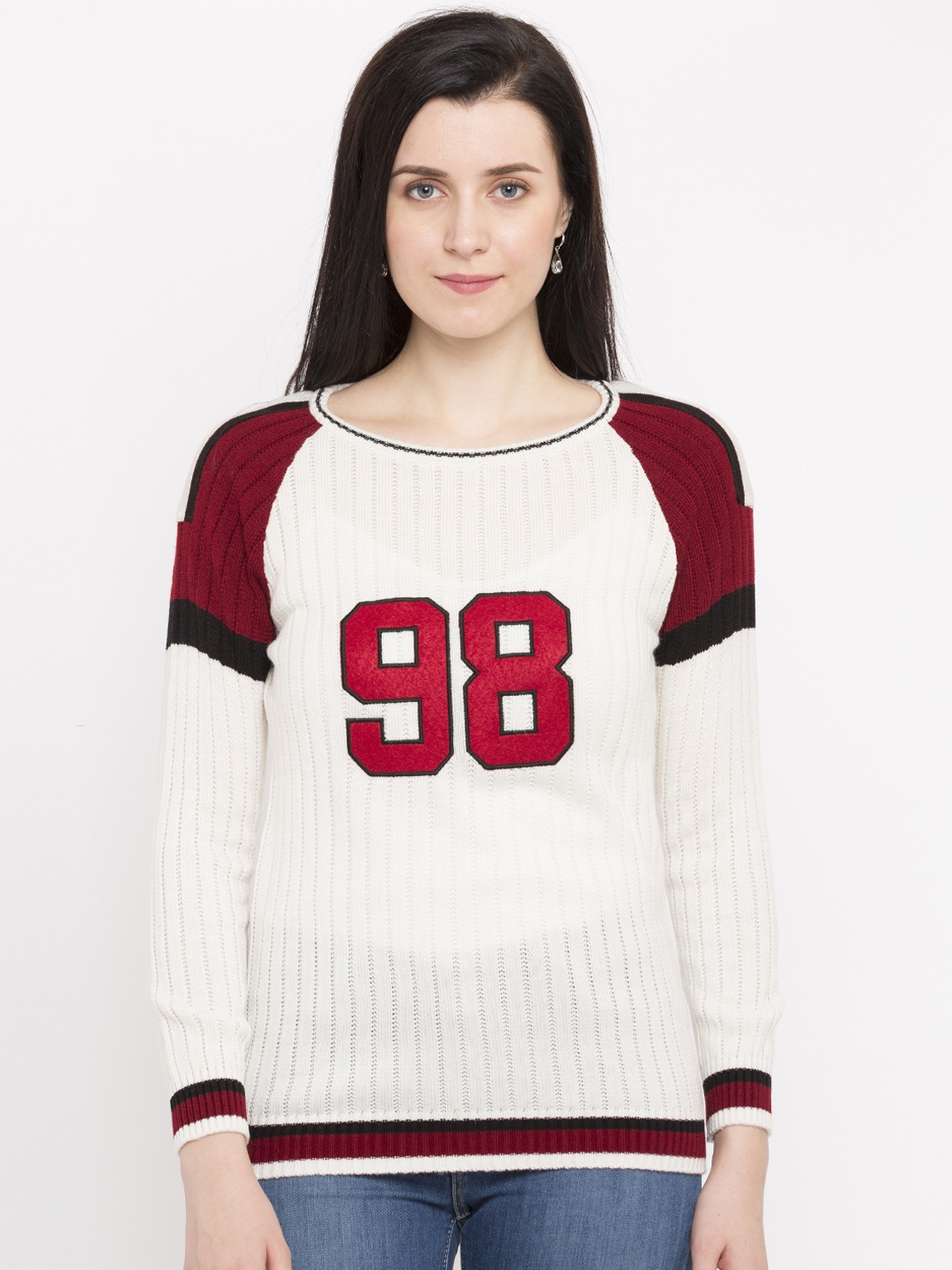 

Ajile by Pantaloons Women Off-White Solid Sweater