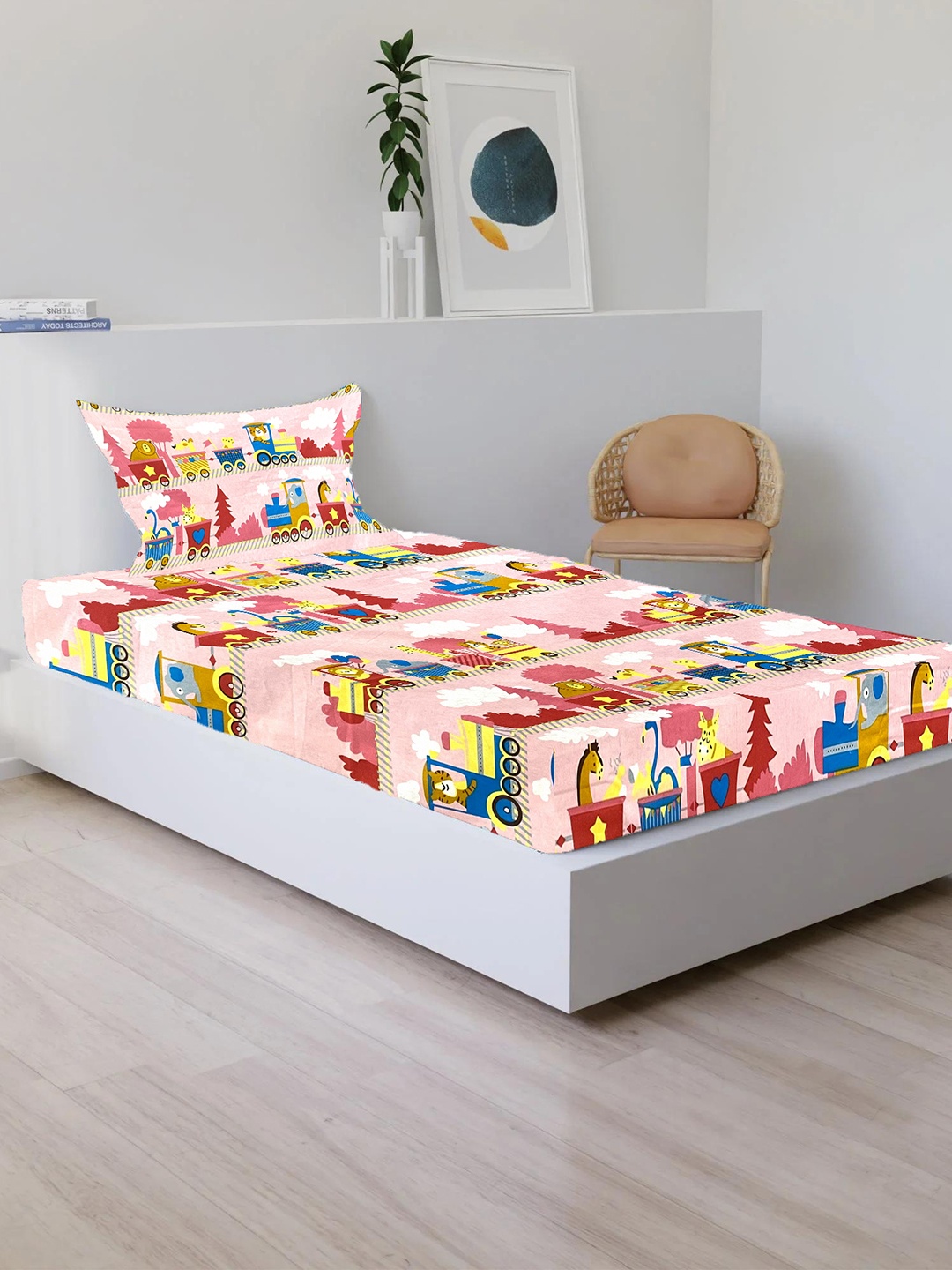 

Sleeping Owls- because your sleep matters Tyke Kids Pink 180 TC Cotton Single Bedsheet Set