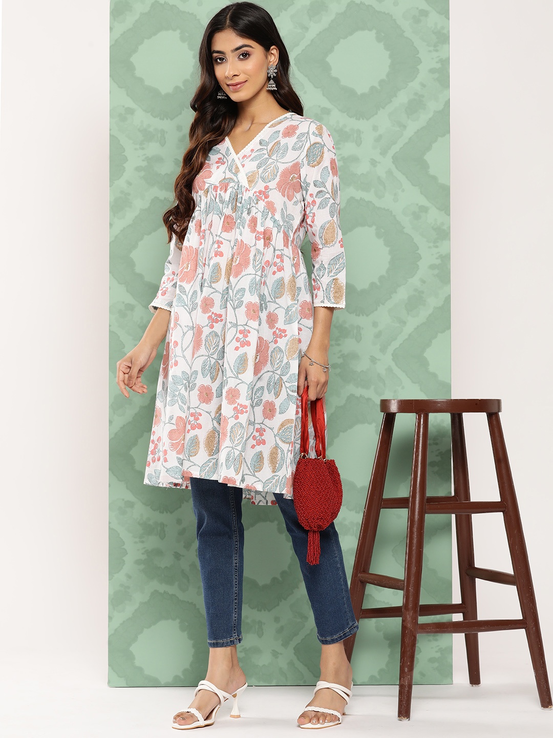 

Janasya Printed Tunic, White