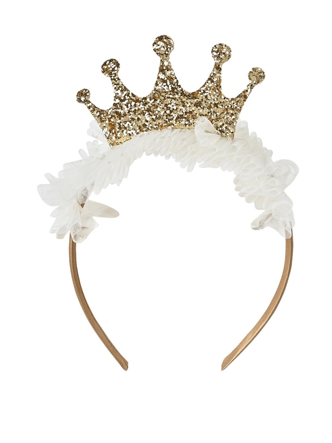 

Aye Candy Girls Sequined Tulle Star Crown Hairband, Gold