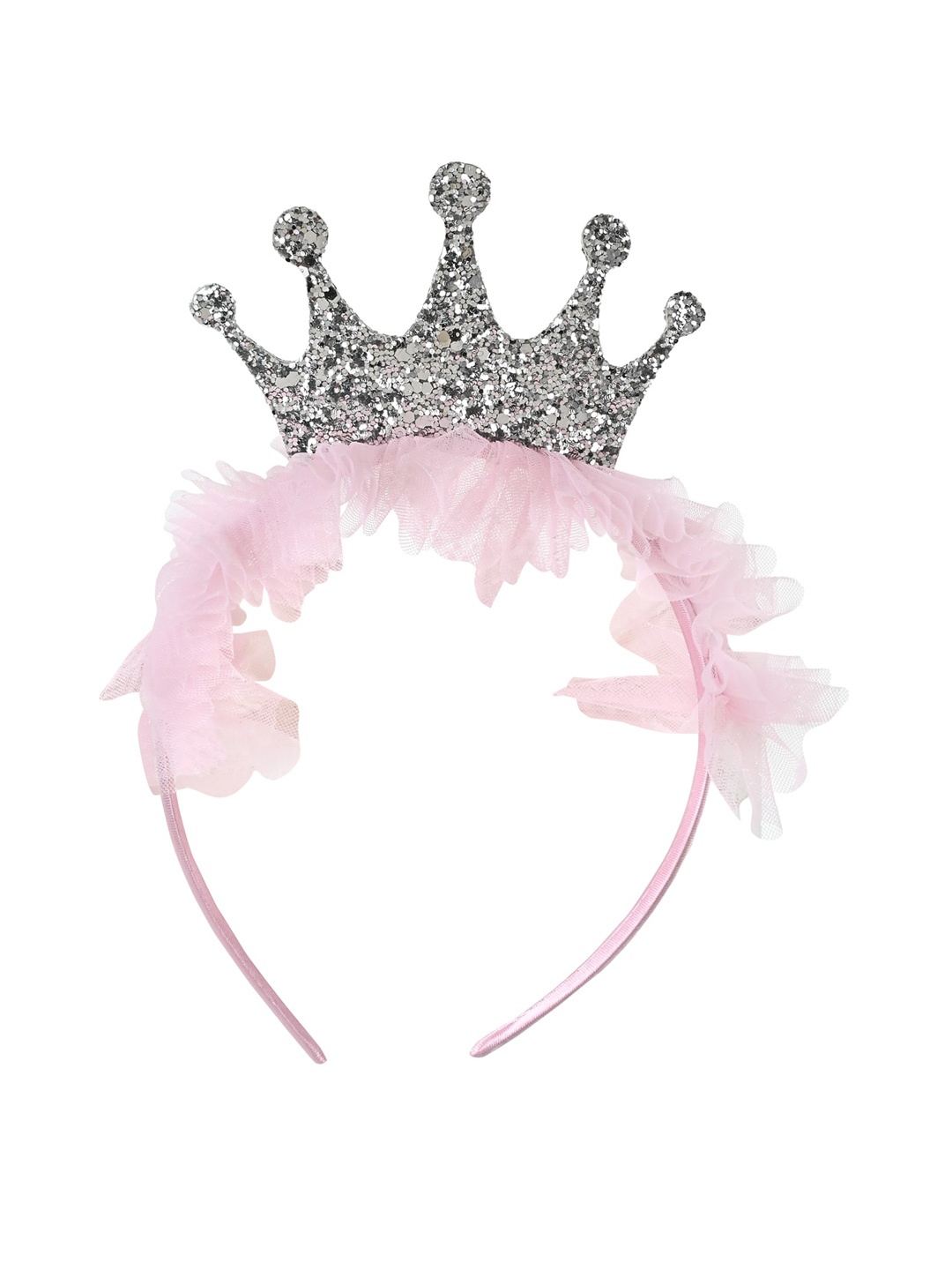 

Aye Candy Girls Ruffled Detail & Glittery Star Crown Hairband, Pink