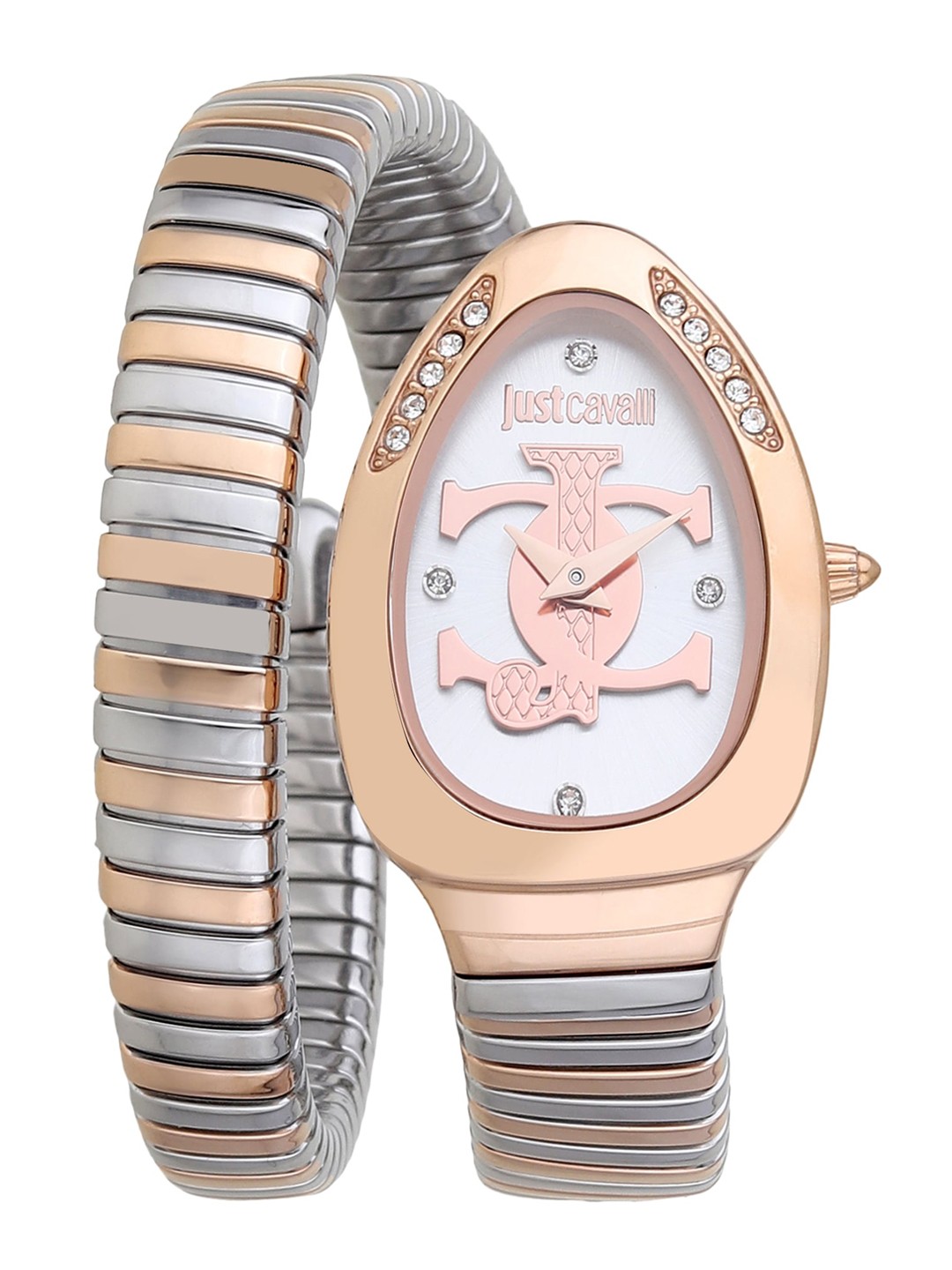 

Just Cavalli Women Embellished Dial Wrap Around Straps Analogue Watch- JC1L227M0075, Gold