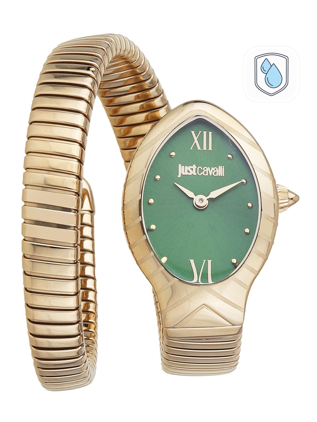 

Just Cavalli Women Stainless Steel Wrap Around Straps Analogue Watch JC1L247M0035, Gold