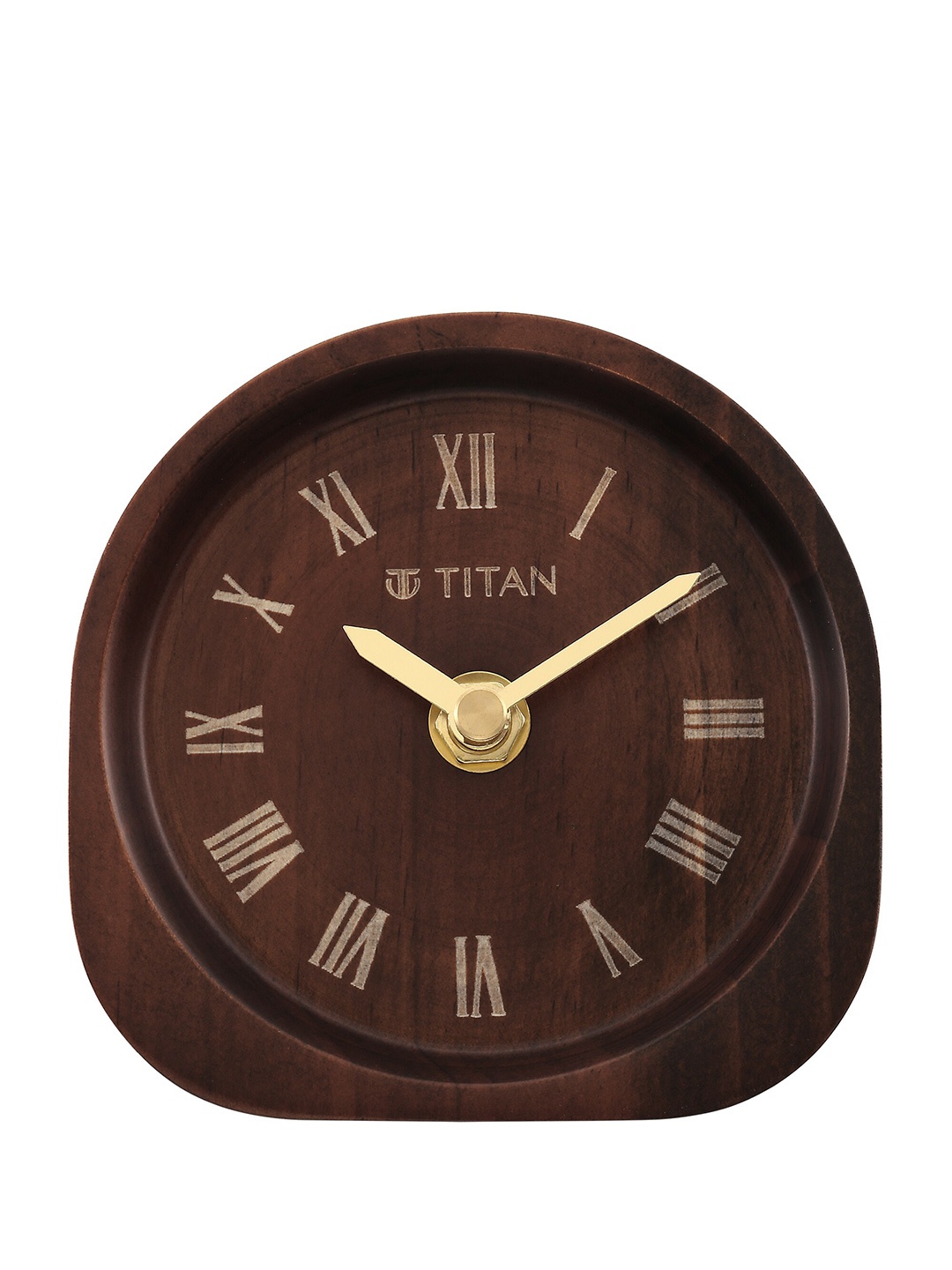 

Titan Classic Brown & Gold-Toned Contemporary Wooden Analogue Table Clock