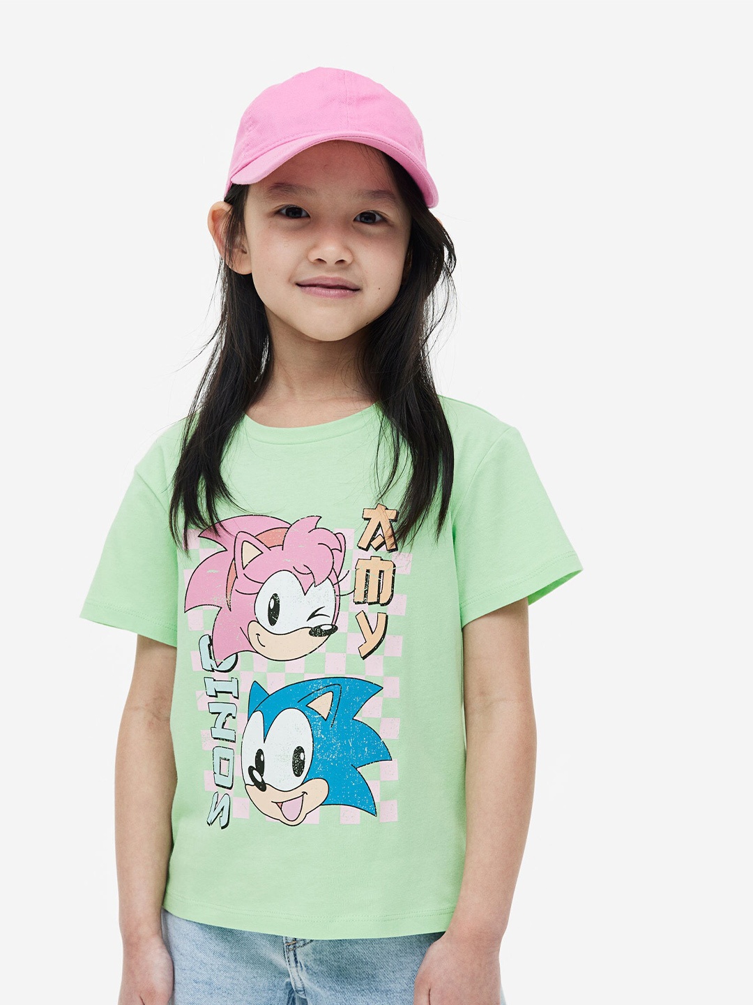 

H&M Girls Printed T-shirt, Sea green