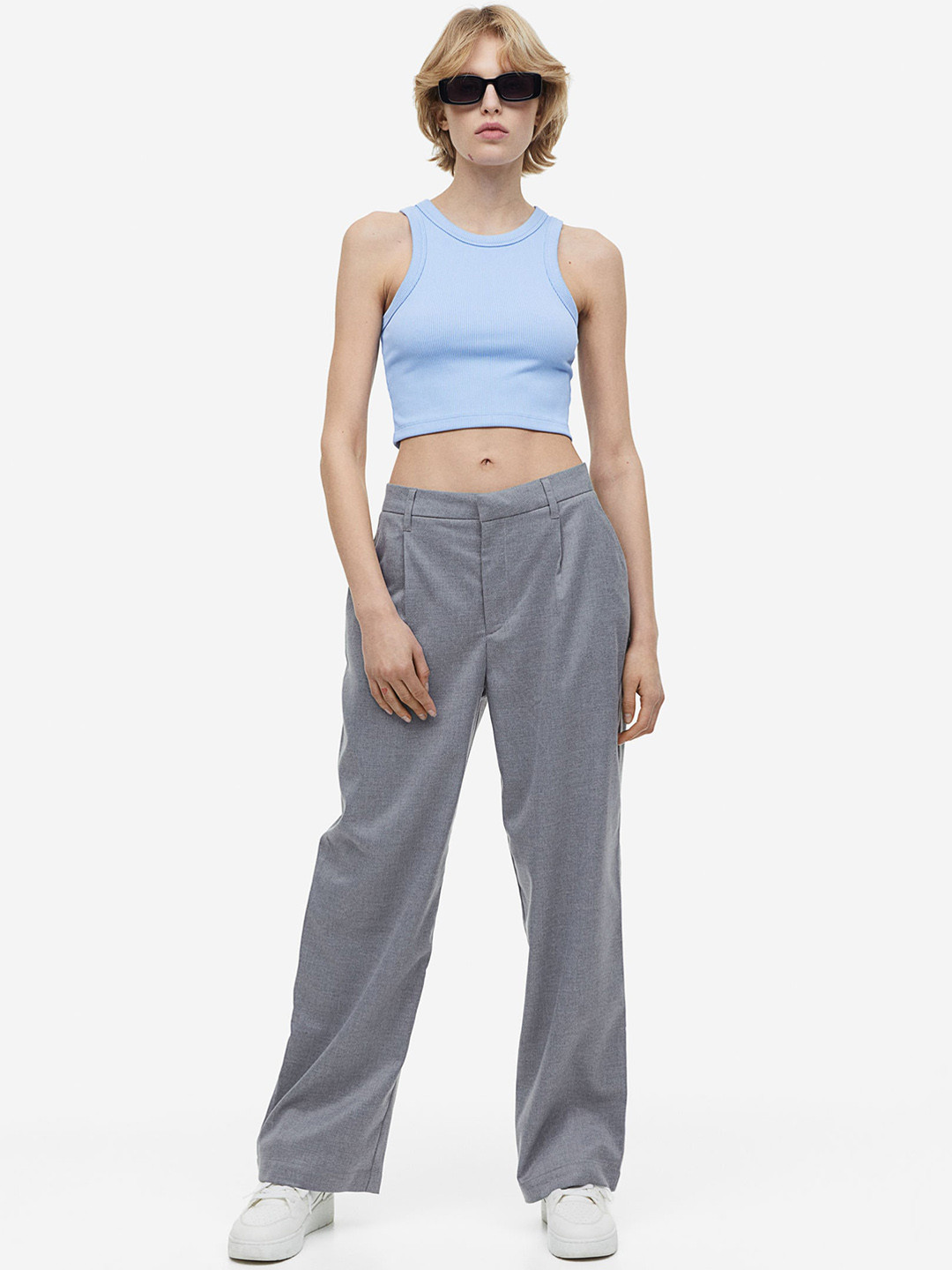 

H&M Women Tailored Trousers, Grey