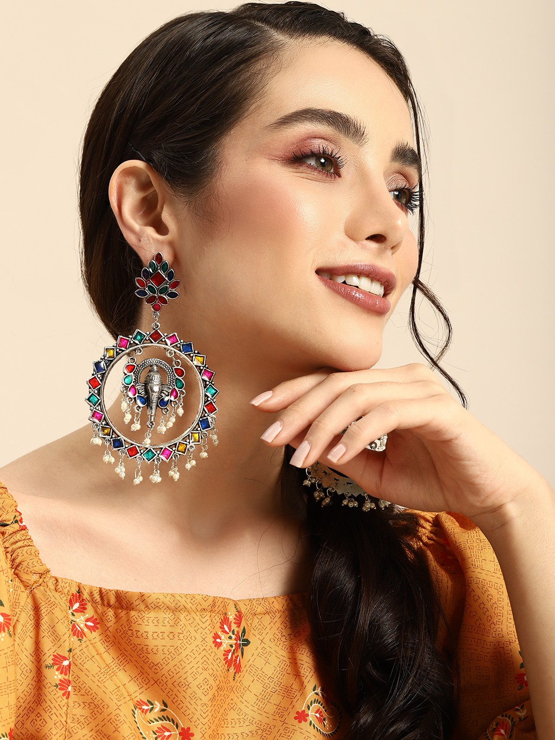 

Anouk Enamelled Classic Drop Earrings, Multi