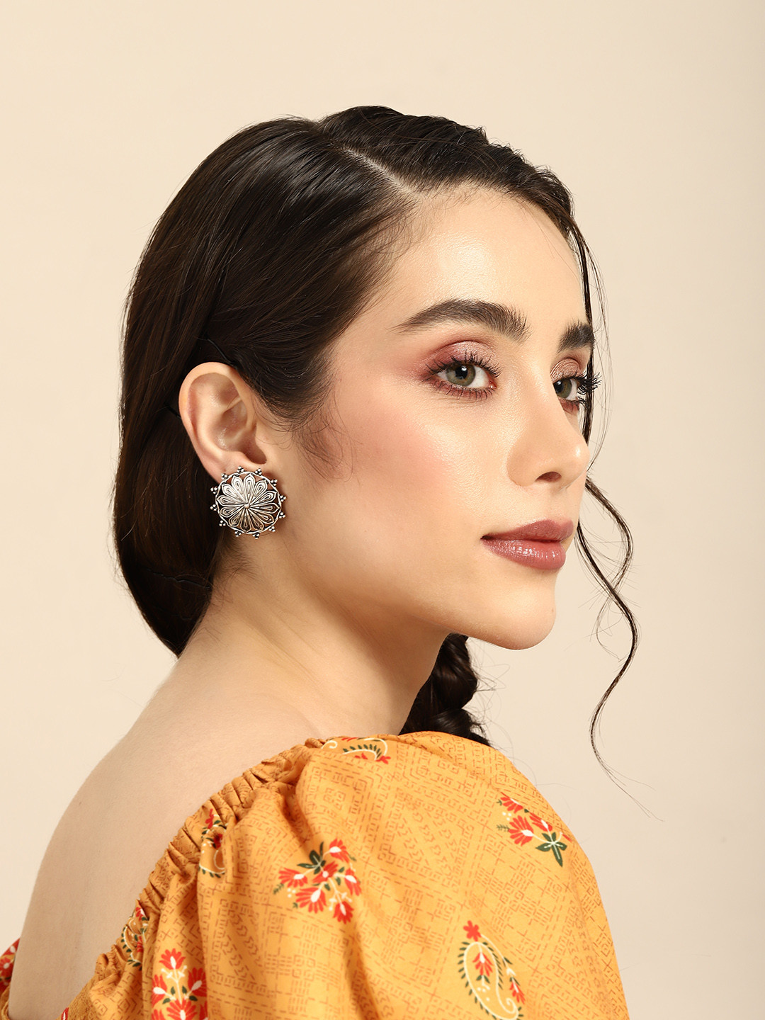 

Anouk Oxidised Circular Stud Earrings, Silver