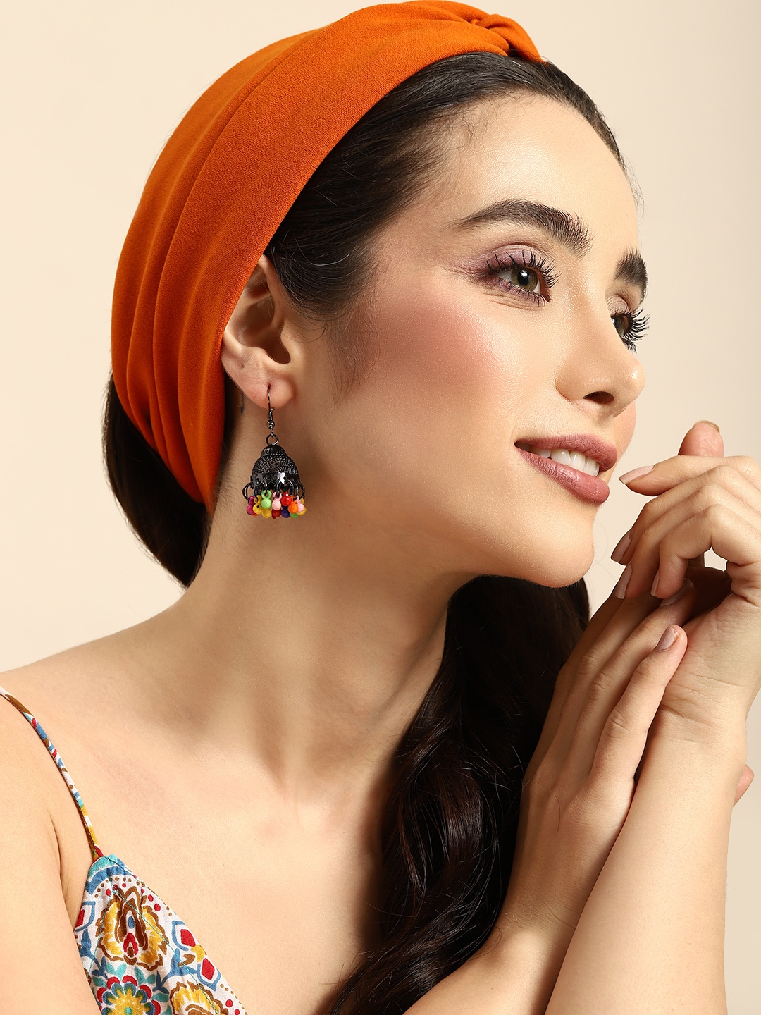 

Sangria Women Dome Shaped Jhumkas, Black