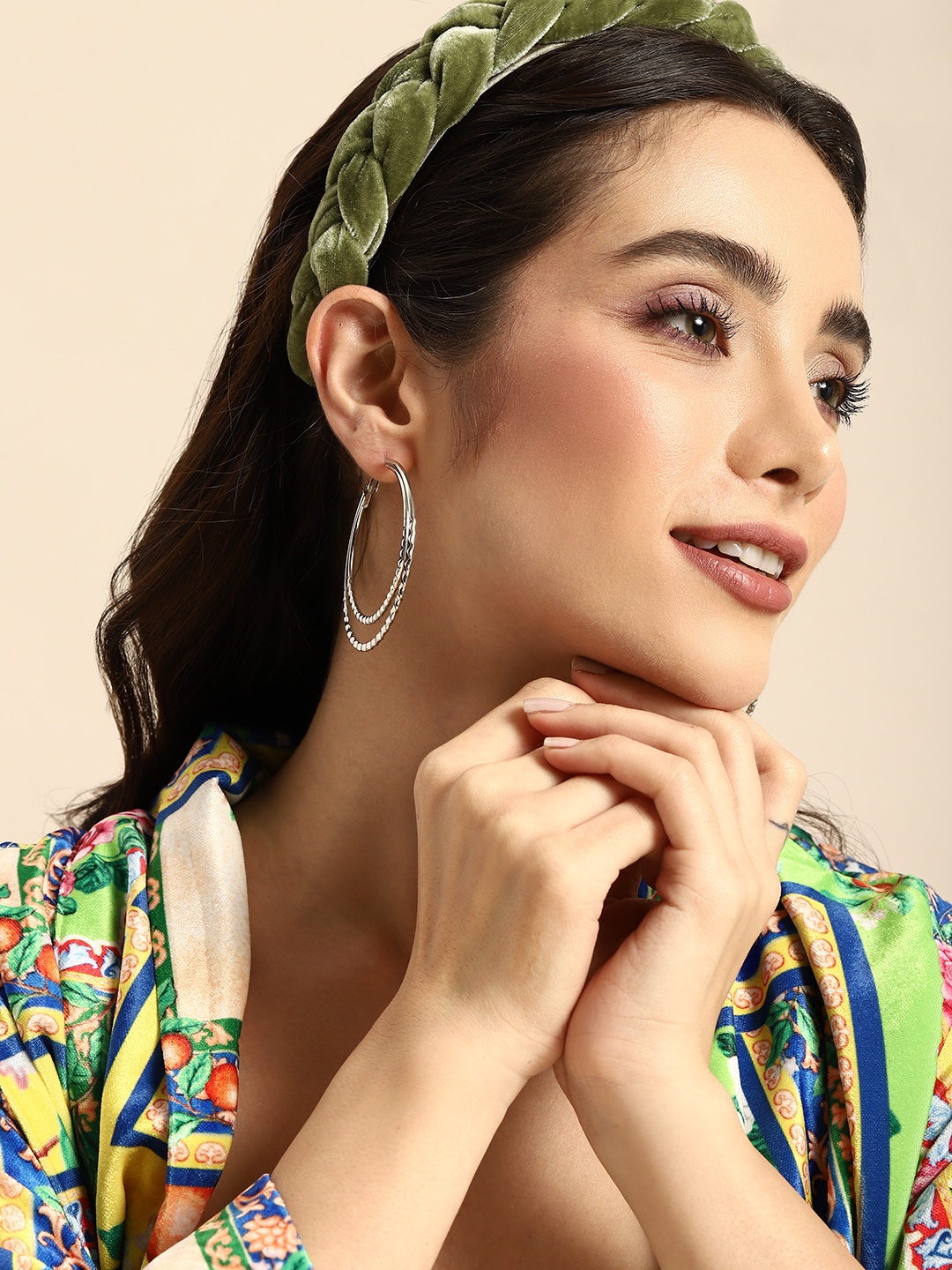

Sangria Silver-Toned Circular Hoop Earrings