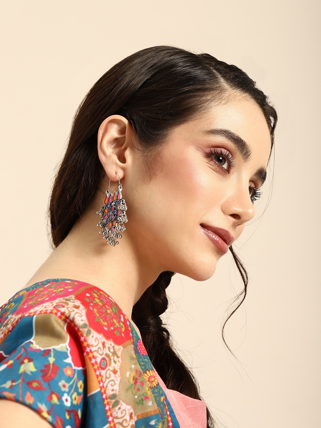 

Anouk Enamelled Floral Drop Earrings, Multi
