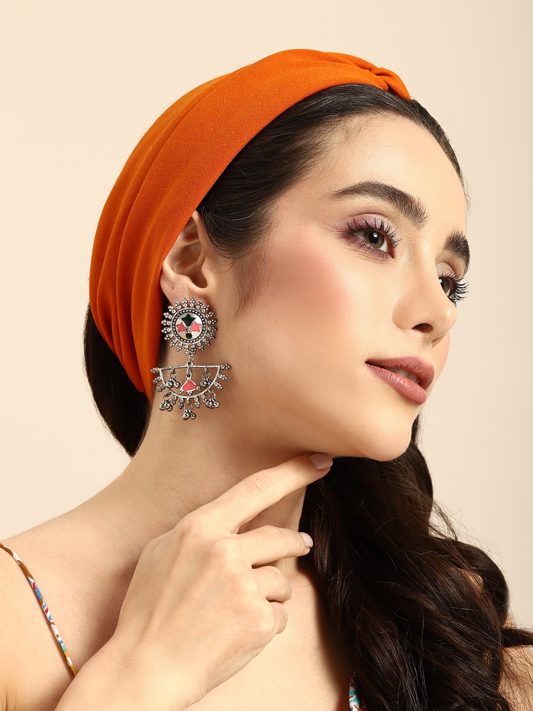 

Sangria Women Oxidised Drop Earrings, Silver