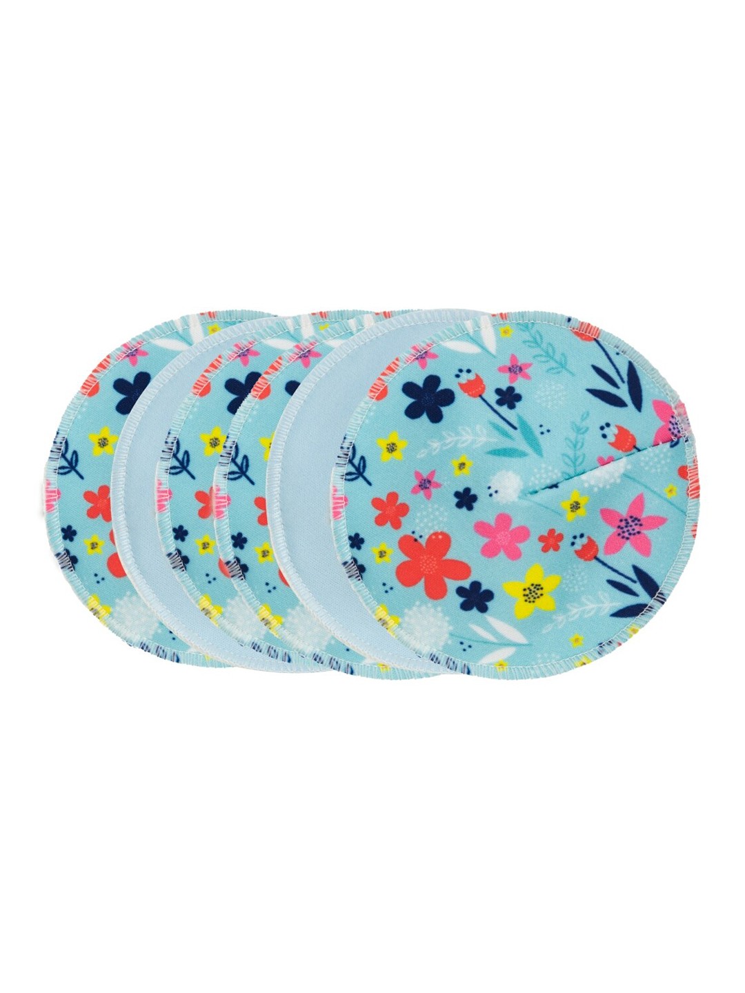 

MYLO ESSENTIALS Pack Of 3 Printed Reusable Breast Pads, Blue