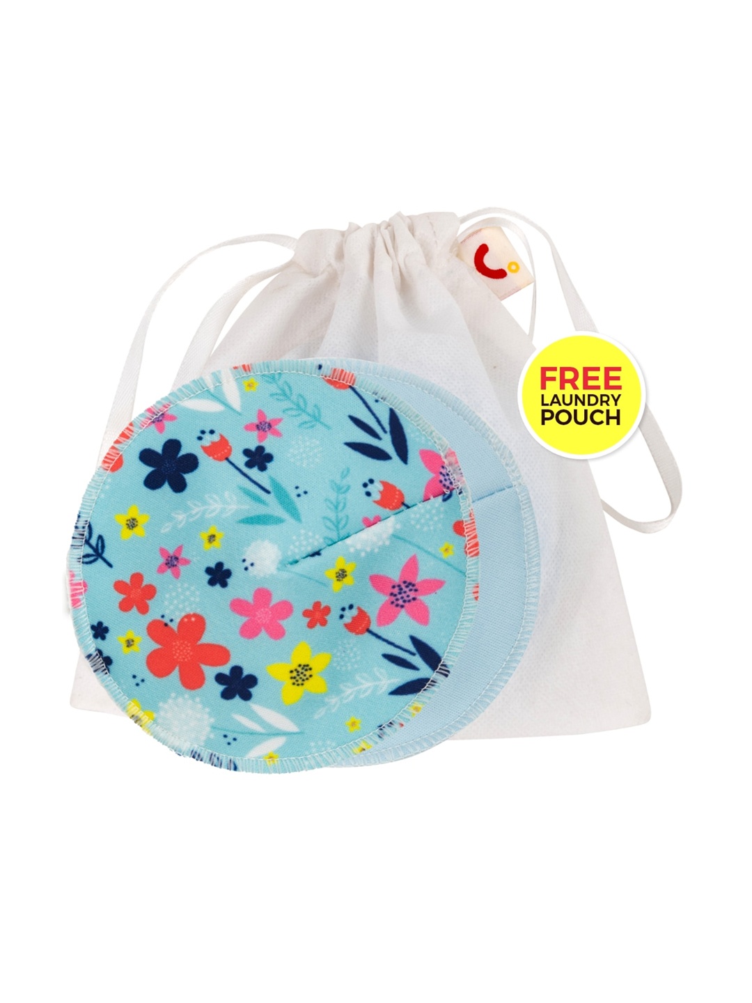 

MYLO ESSENTIALS Pack Of 3 Printed Reusable Breast Pads, Blue