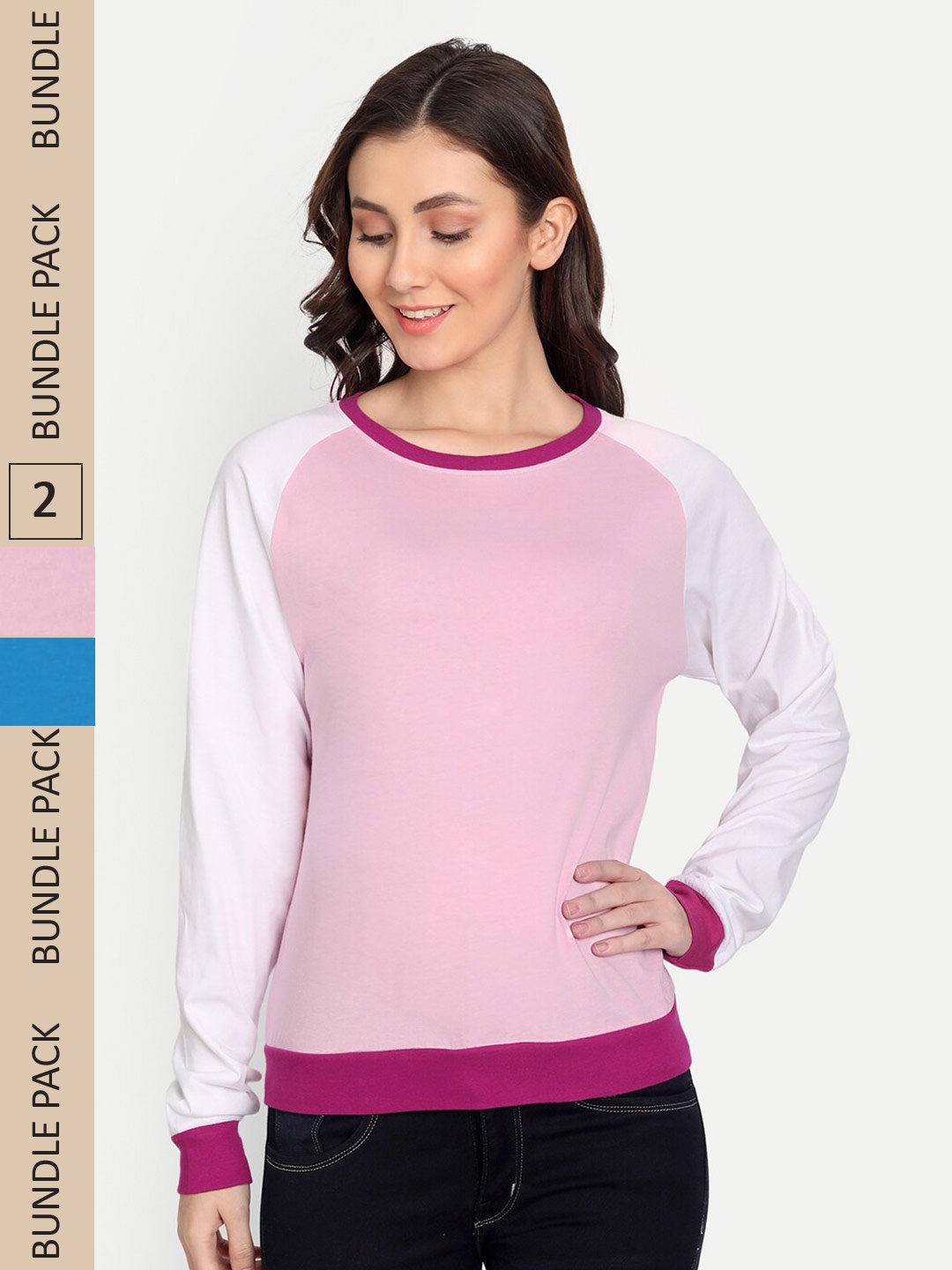

iki chic Pack Of 2 Cotton Loose Fit T-shirt, Pink