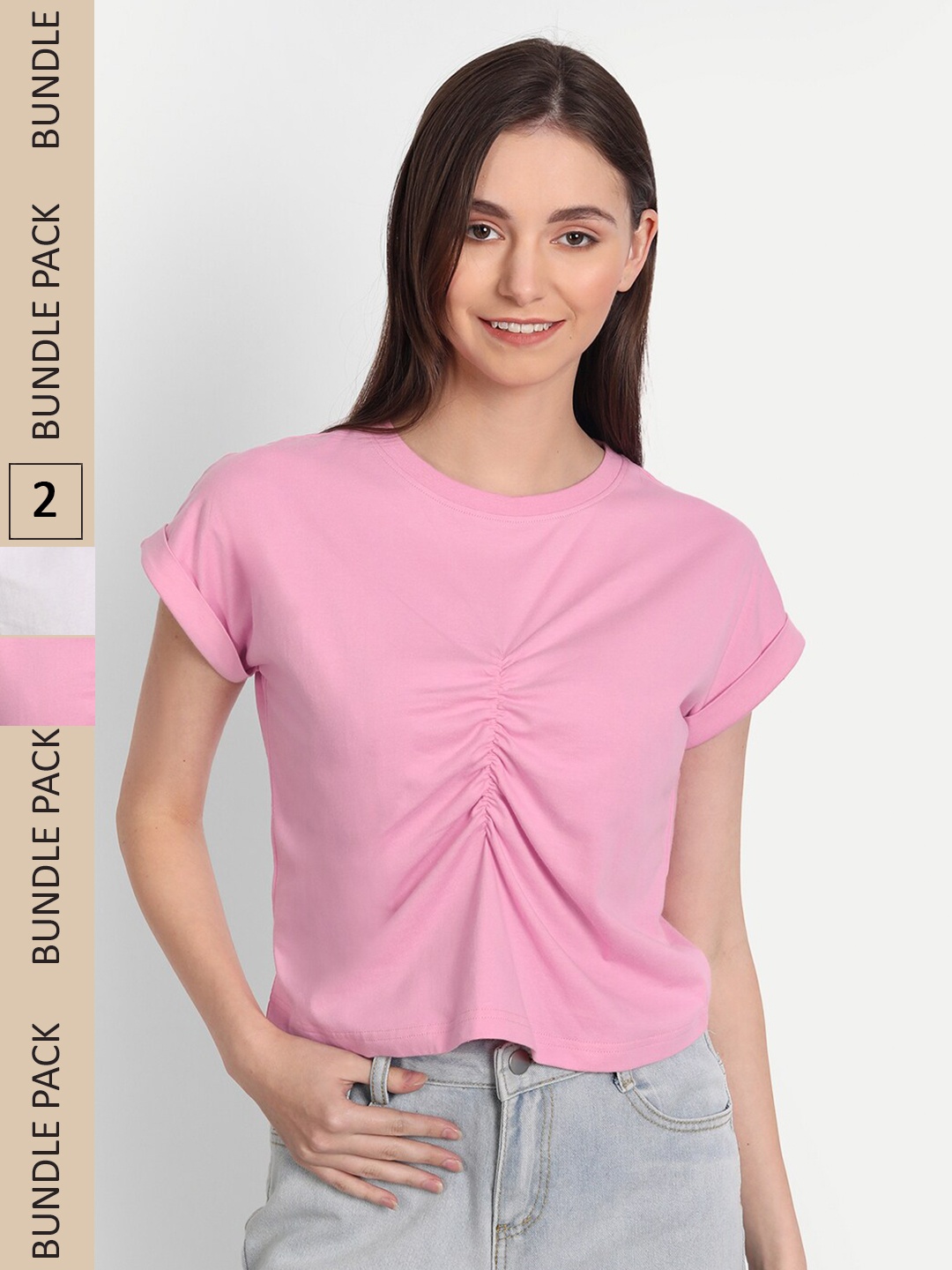 

iki chic Pack Of 2 Cotton Top, Pink