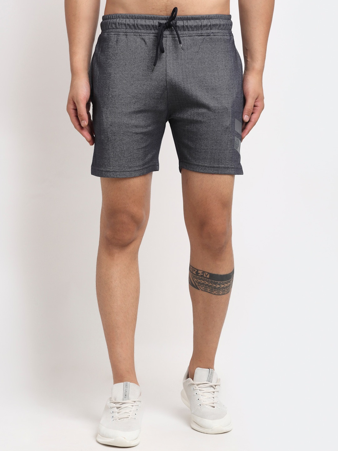 

Club York Men Mid Rise Knitted Cotton Sports Shorts, Grey