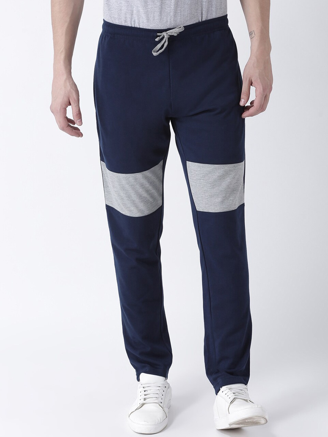 

Club York Men Colourblocked Track Pants, Navy blue