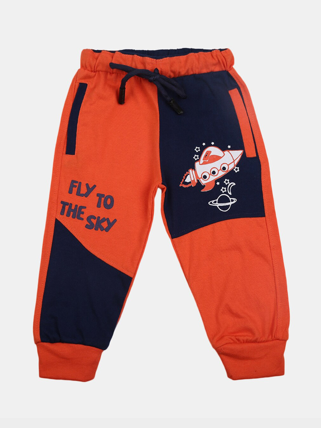 

V-Mart Infants Kids Printed Cotton Joggers, Orange