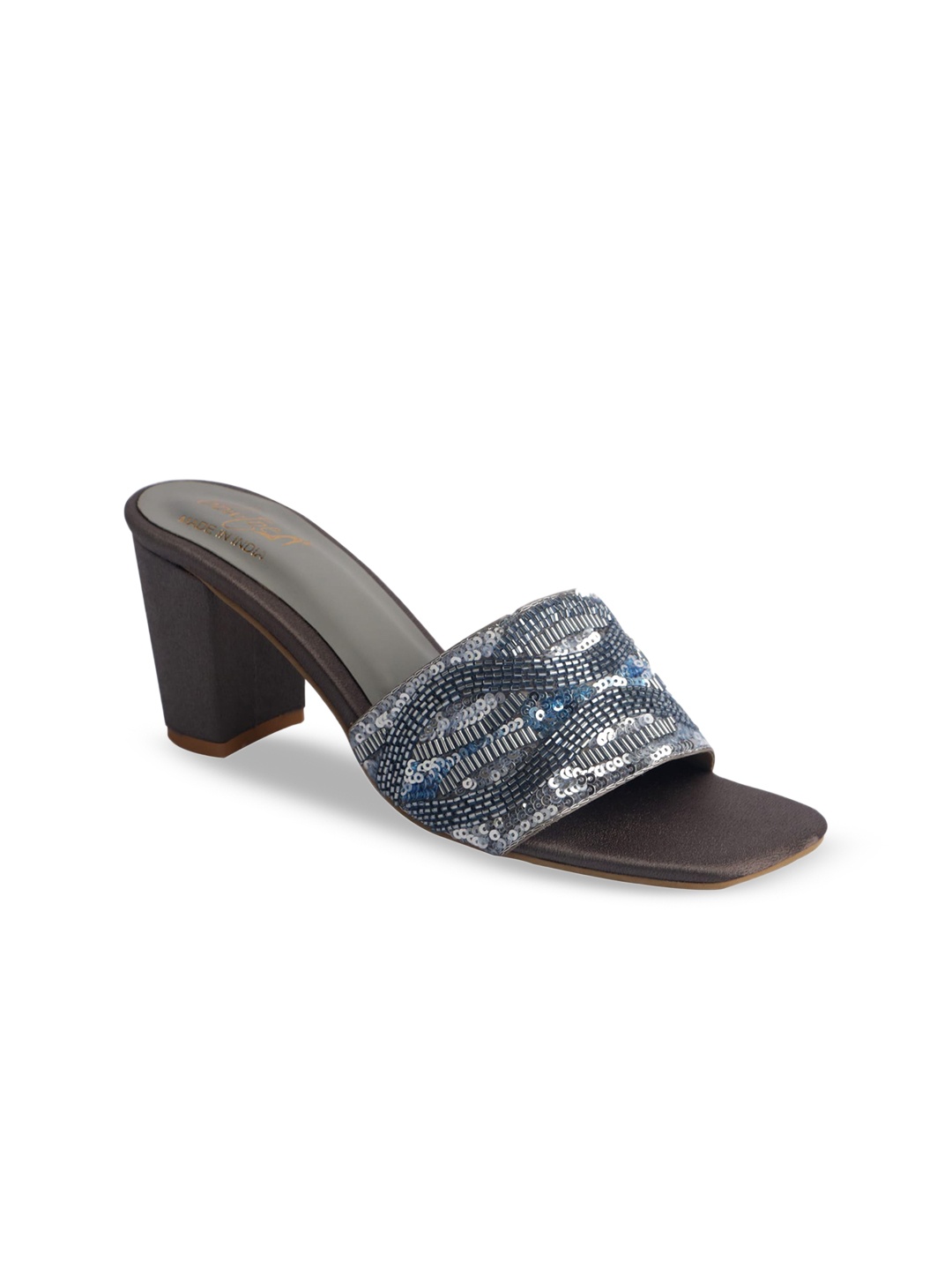 

Bowtoes Sequin Embellished Block Heels, Blue