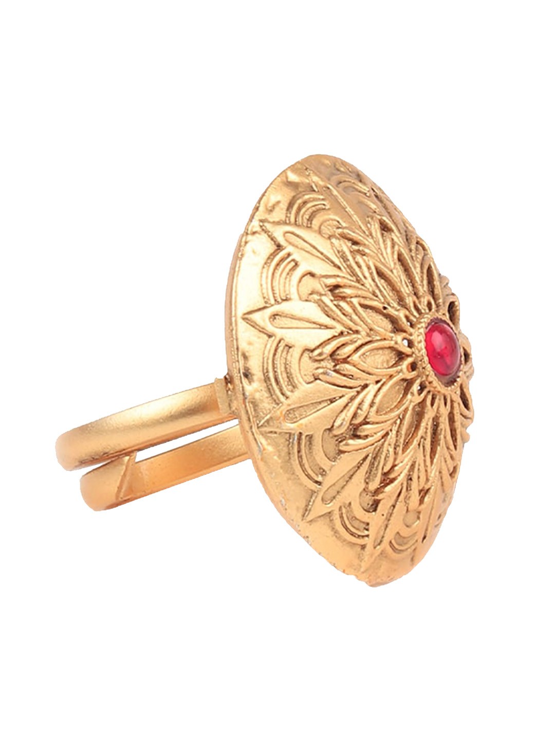 

ODETTE Gold-Plated Stone-Studded Finger Ring