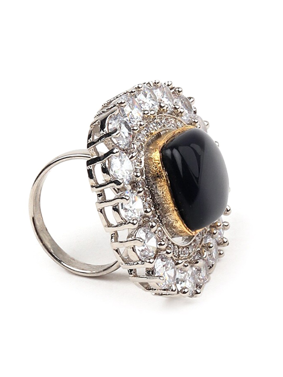 

ODETTE Gold-Plated Stone-Studded Ring