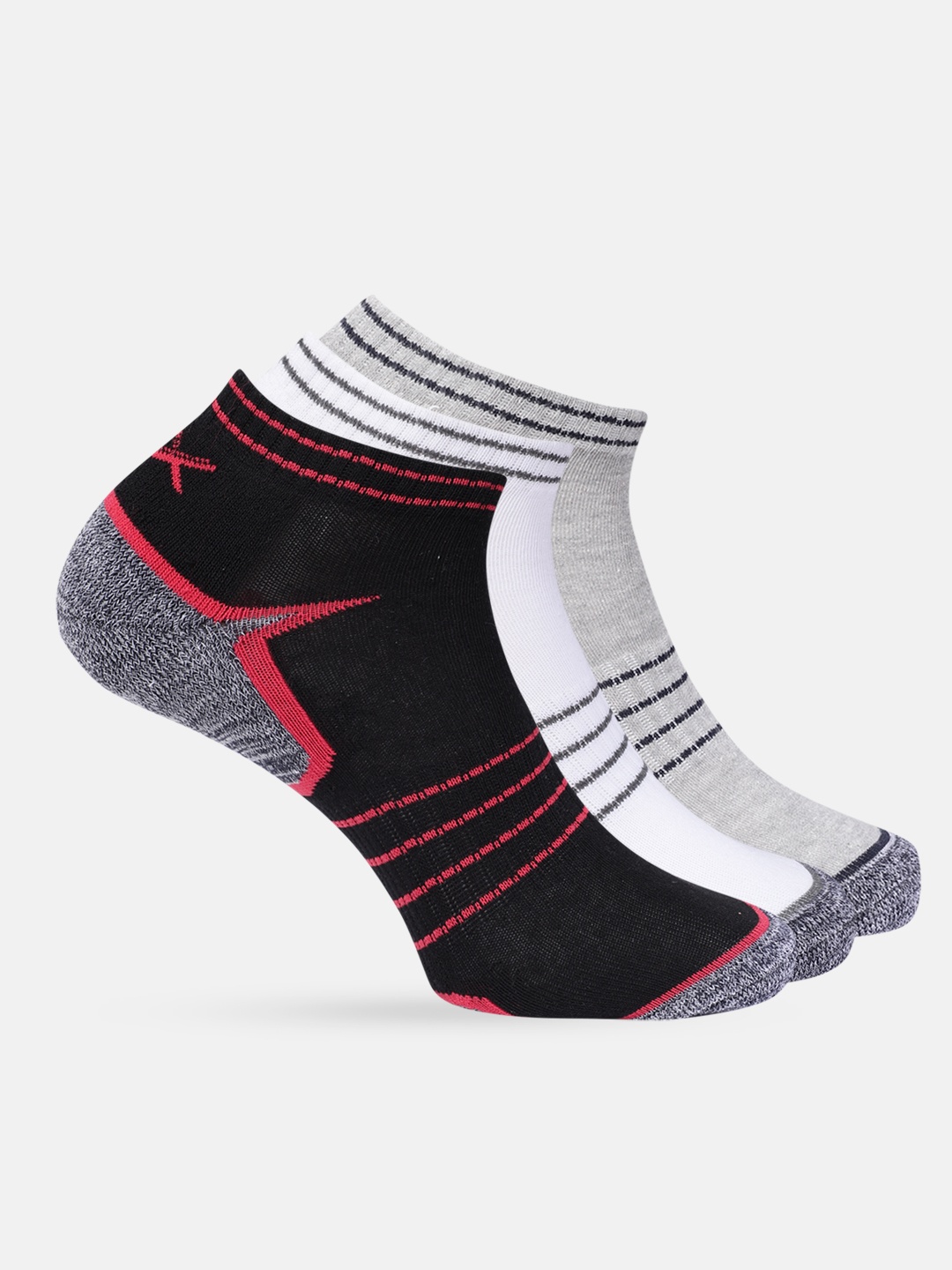 

HRX by Hrithik Roshan Men Pack of 3 Ankle Length Socks, Black