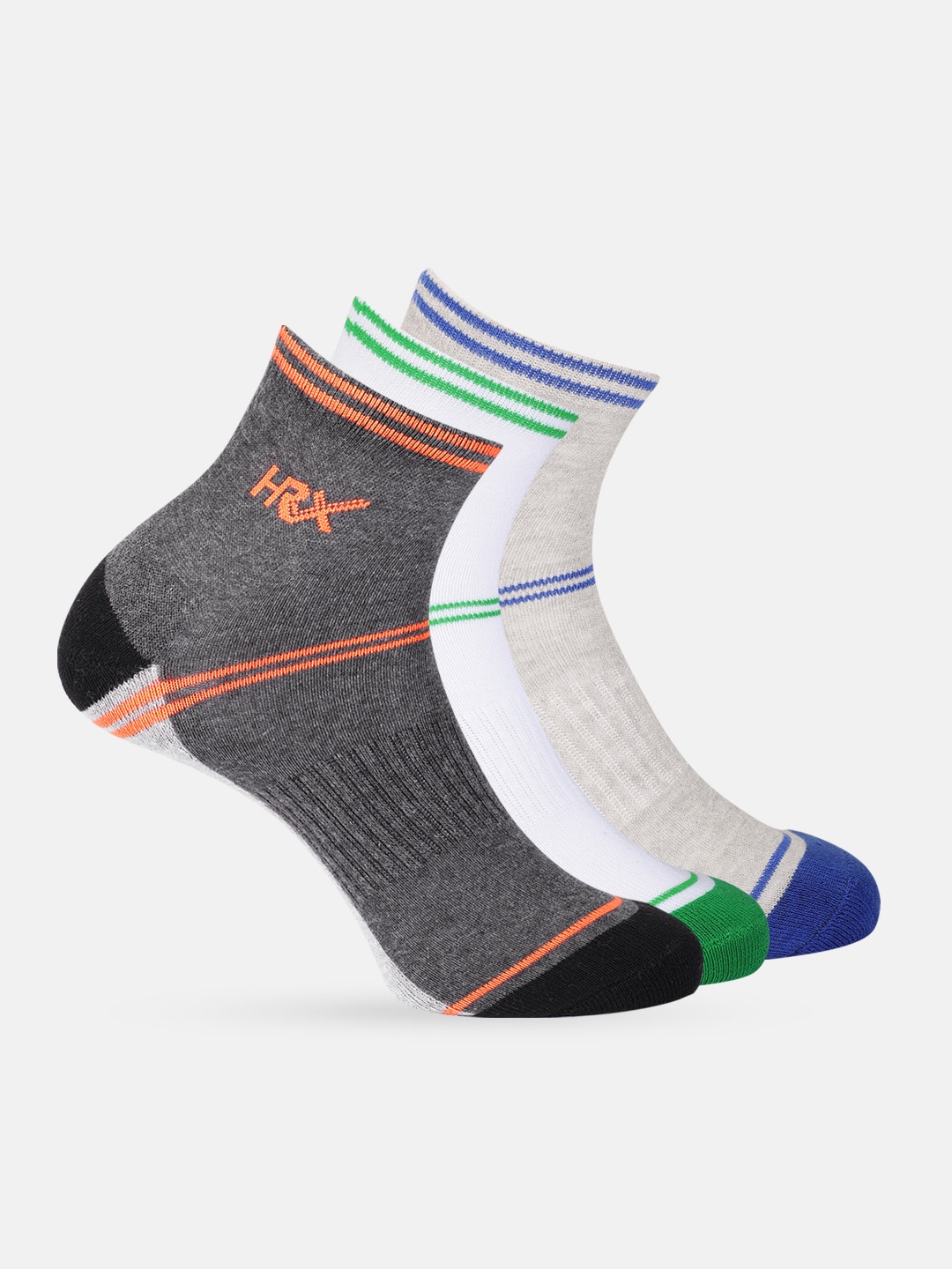 

HRX by Hrithik Roshan Men Pack of 3 Above Ankle Socks, Grey