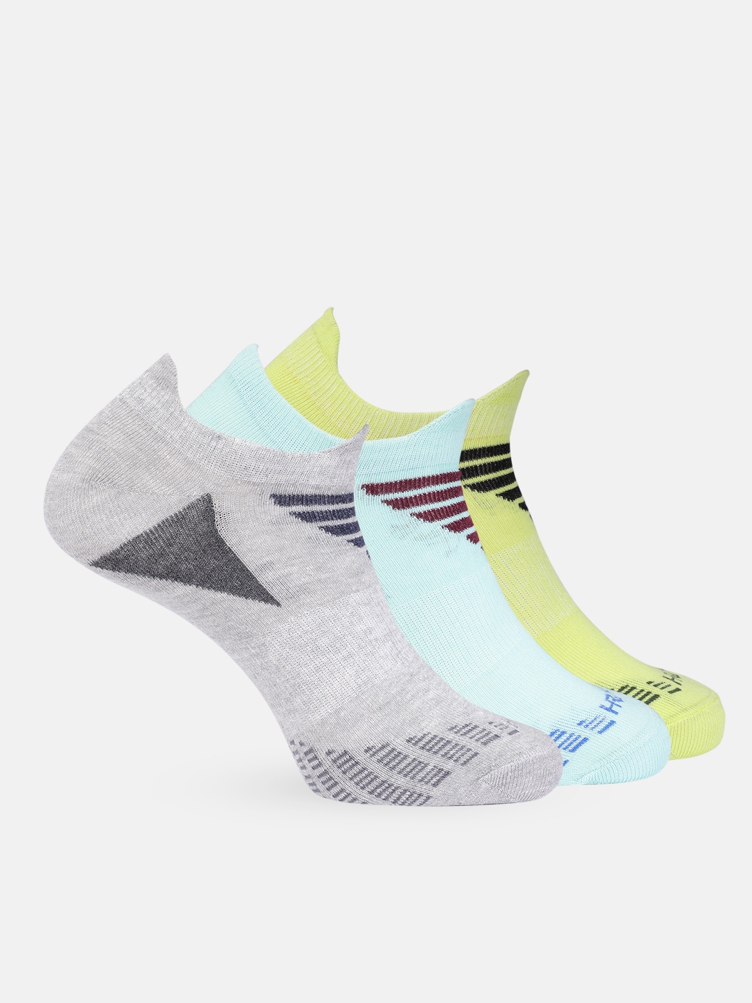 

HRX by Hrithik Roshan Men Pack of 3 Cotton Ankle Length Socks, Grey