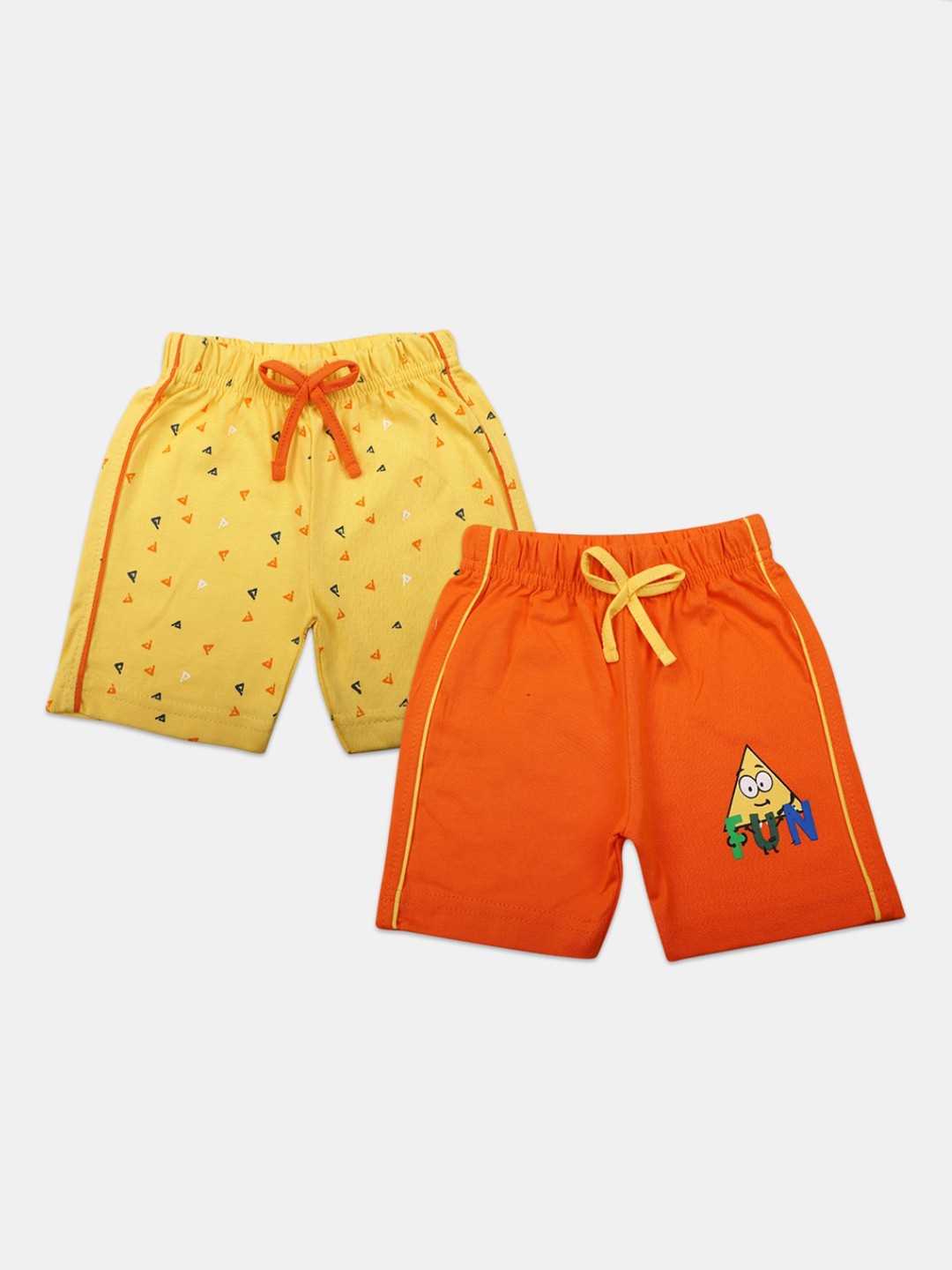 

V-Mart Infant Kids Pack of 2 Printed Shorts, Yellow