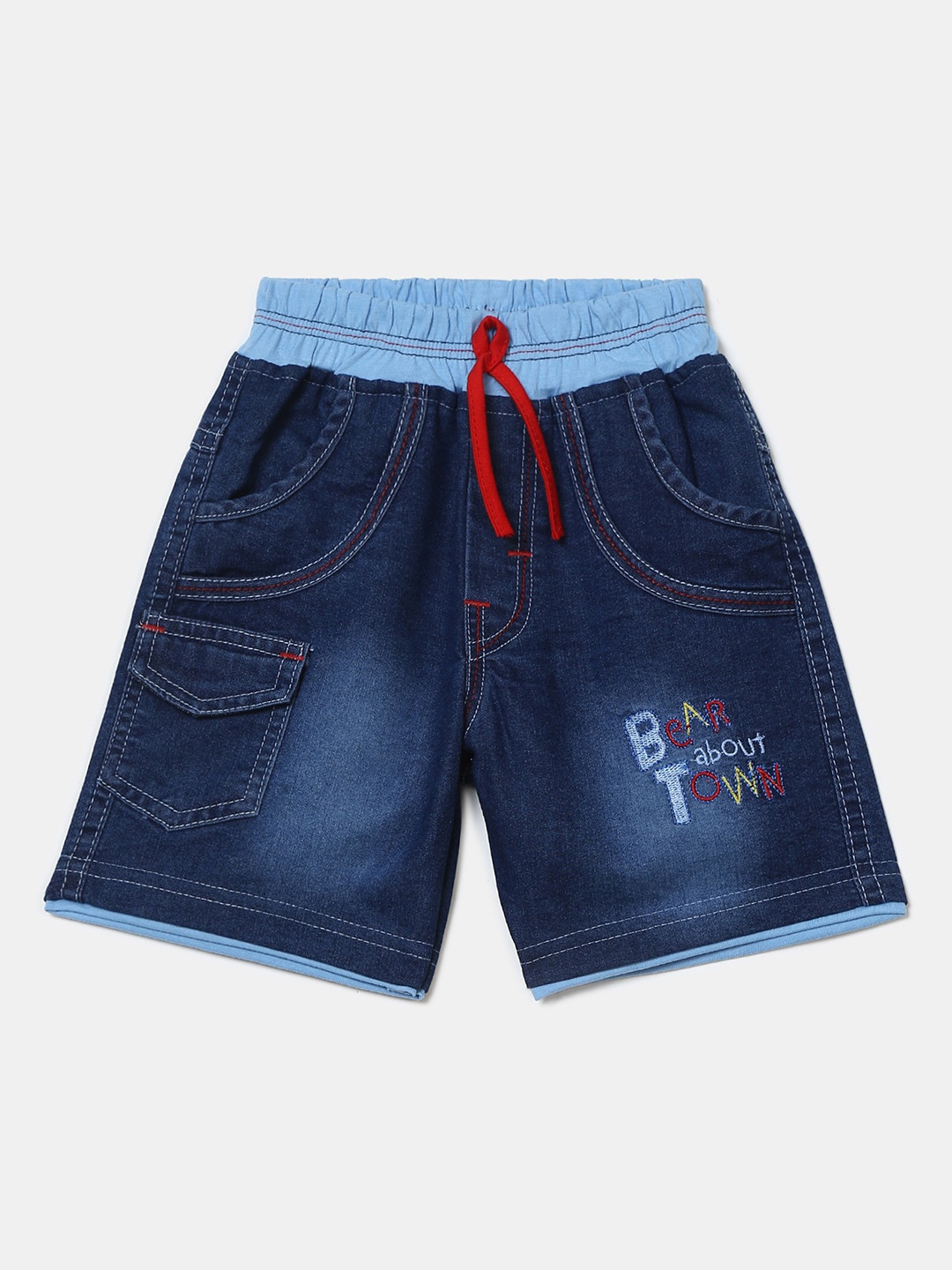 

V-Mart Infant Kids Washed Denim Shorts Technology, Blue