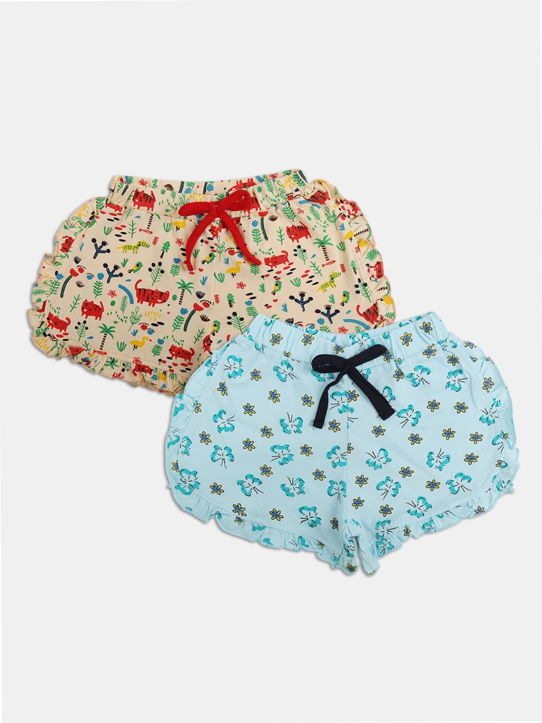 

V-Mart Unisex Kids Blue Floral Printed Shorts